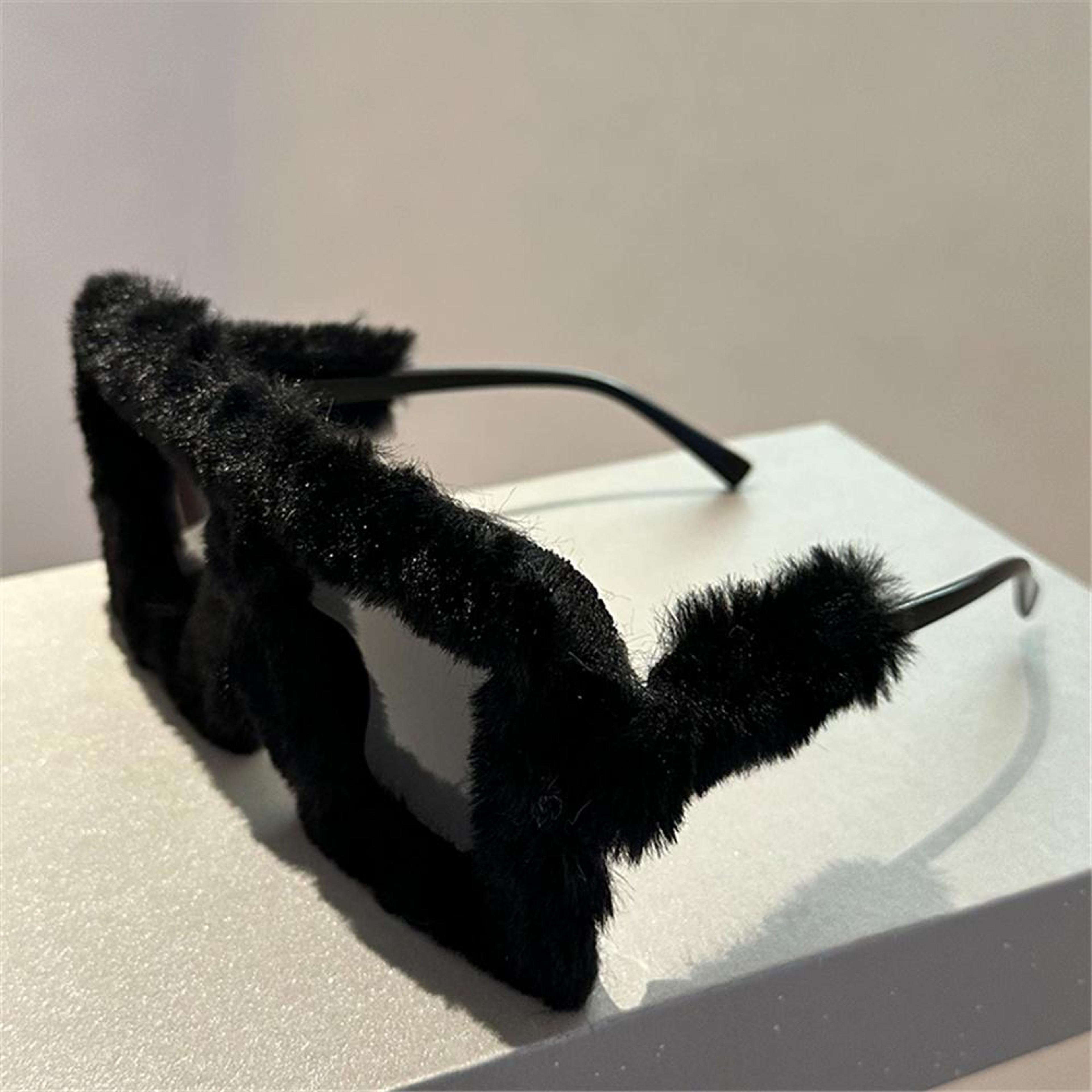 oversized plush sunglasses – trendy winter shades for women, perfect for cosplay, parties, & holiday fun