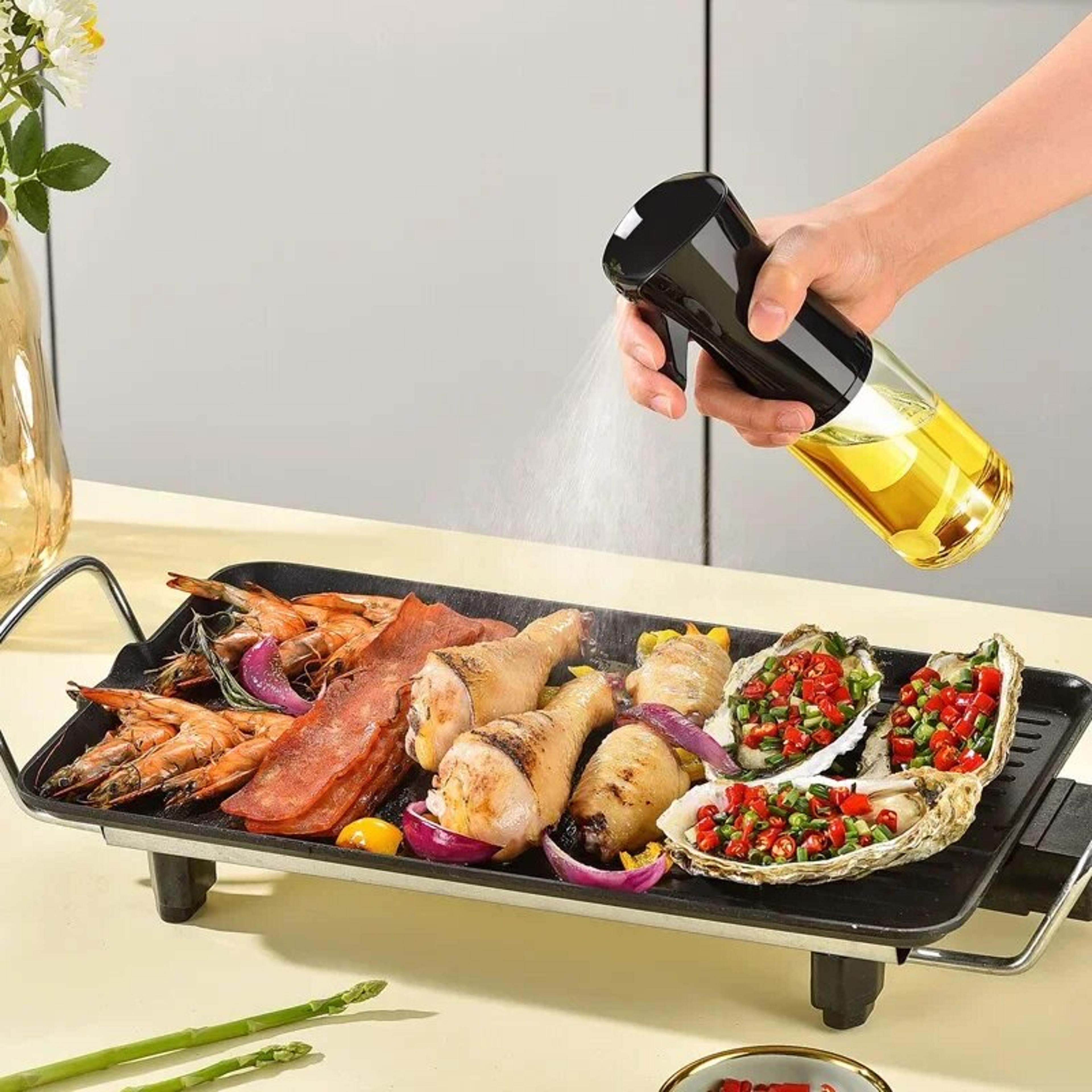 oil spray bottle for kitchen | edible olive oil mist | non-aerosol, atomized spray for air fryer
