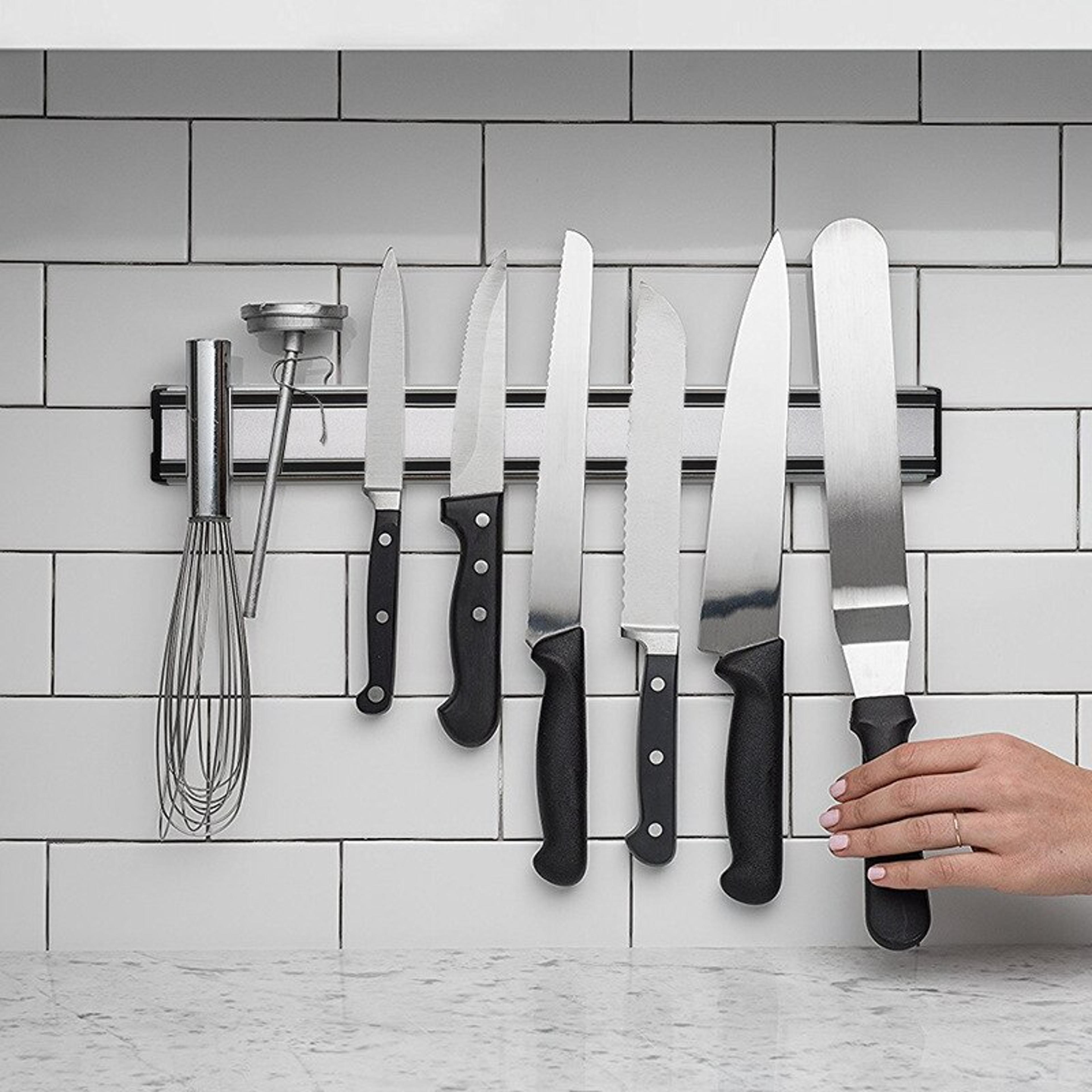 magnetic knife strip for kitchen – durable steel knife holder rack