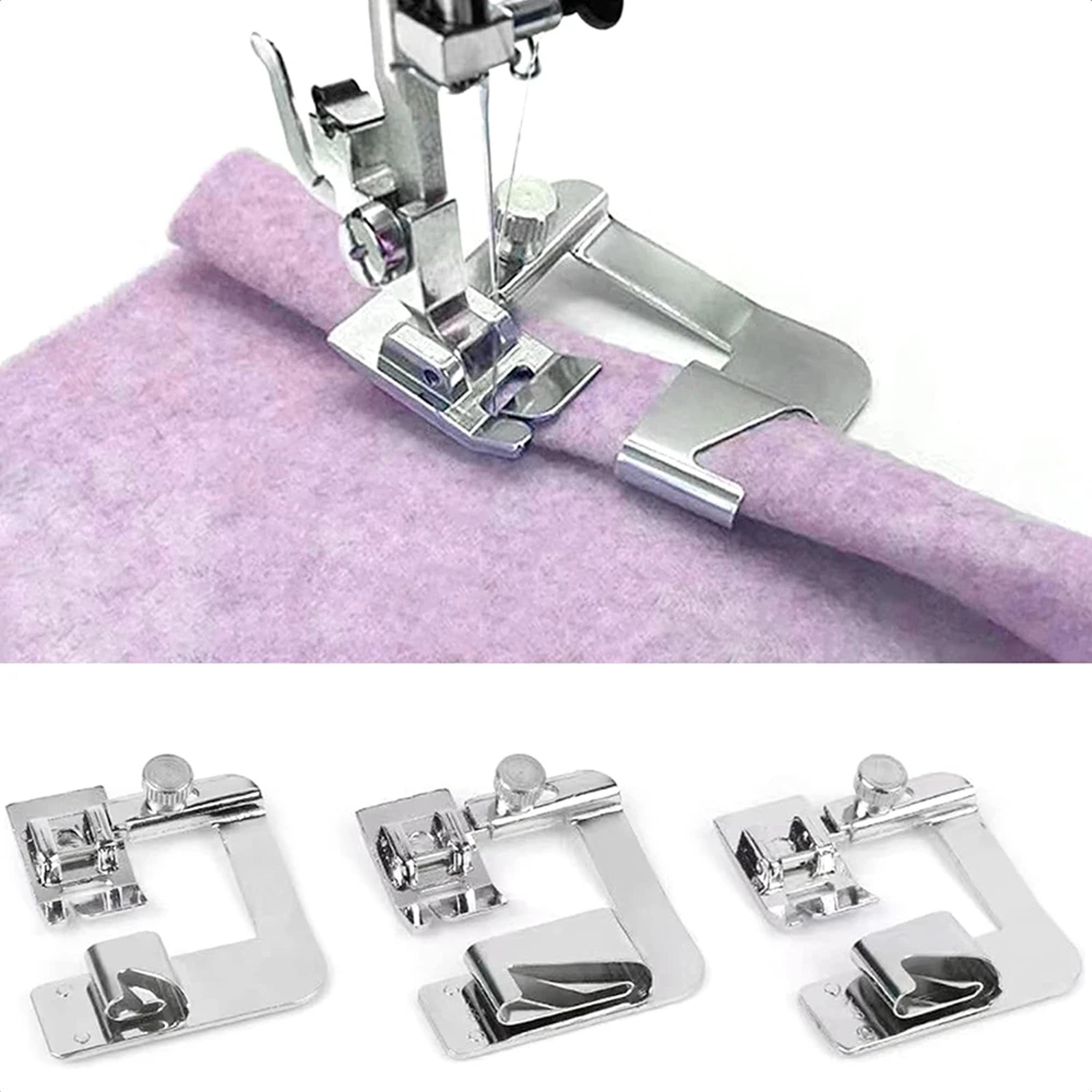 domestic sewing machine presser foot rolled hem feet for brother, singer, janome, babylock, juki, and more sewing machin