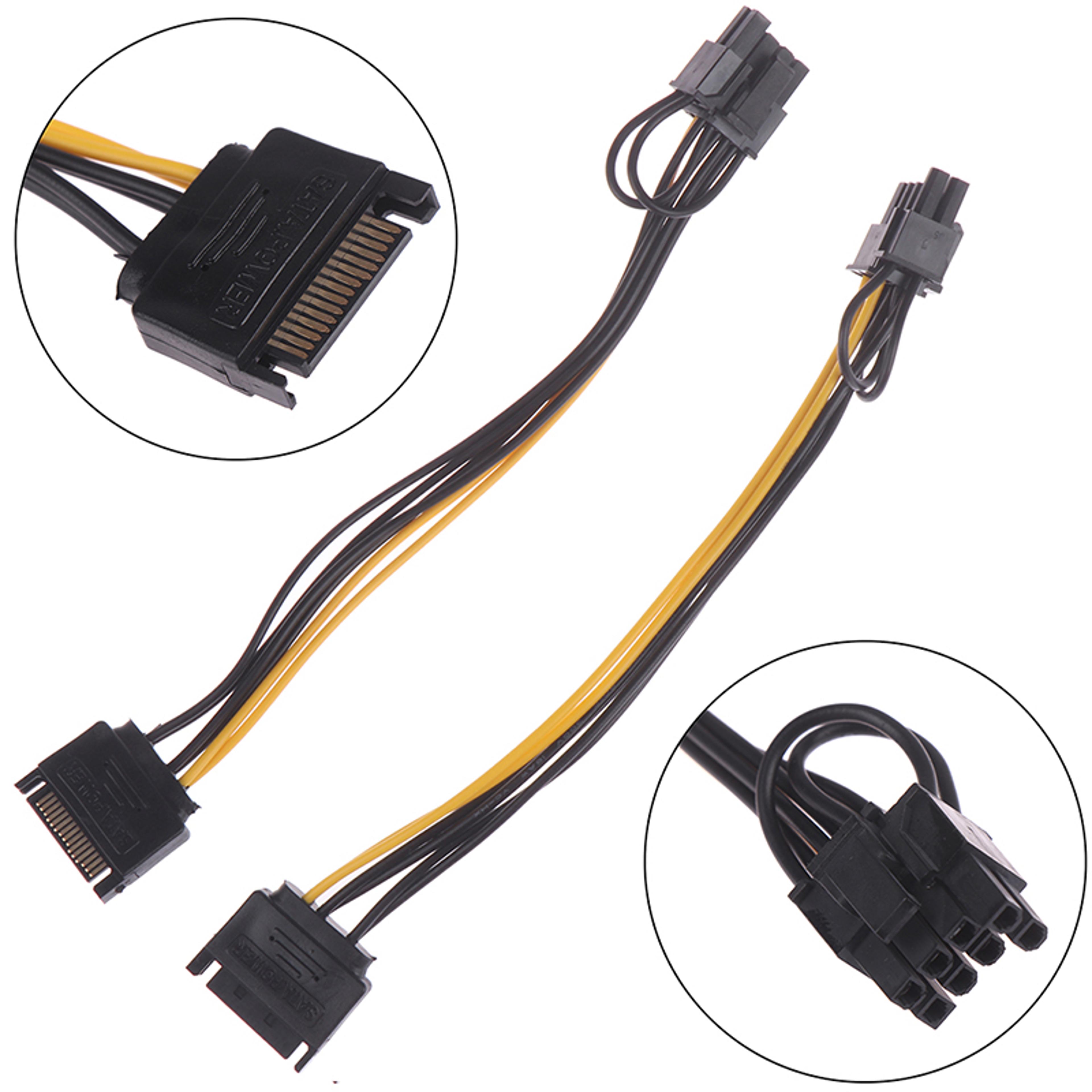 SATA Pin PCIE Power Supply Cable For Graphics Card  Adapter For Mining  Gaming 1