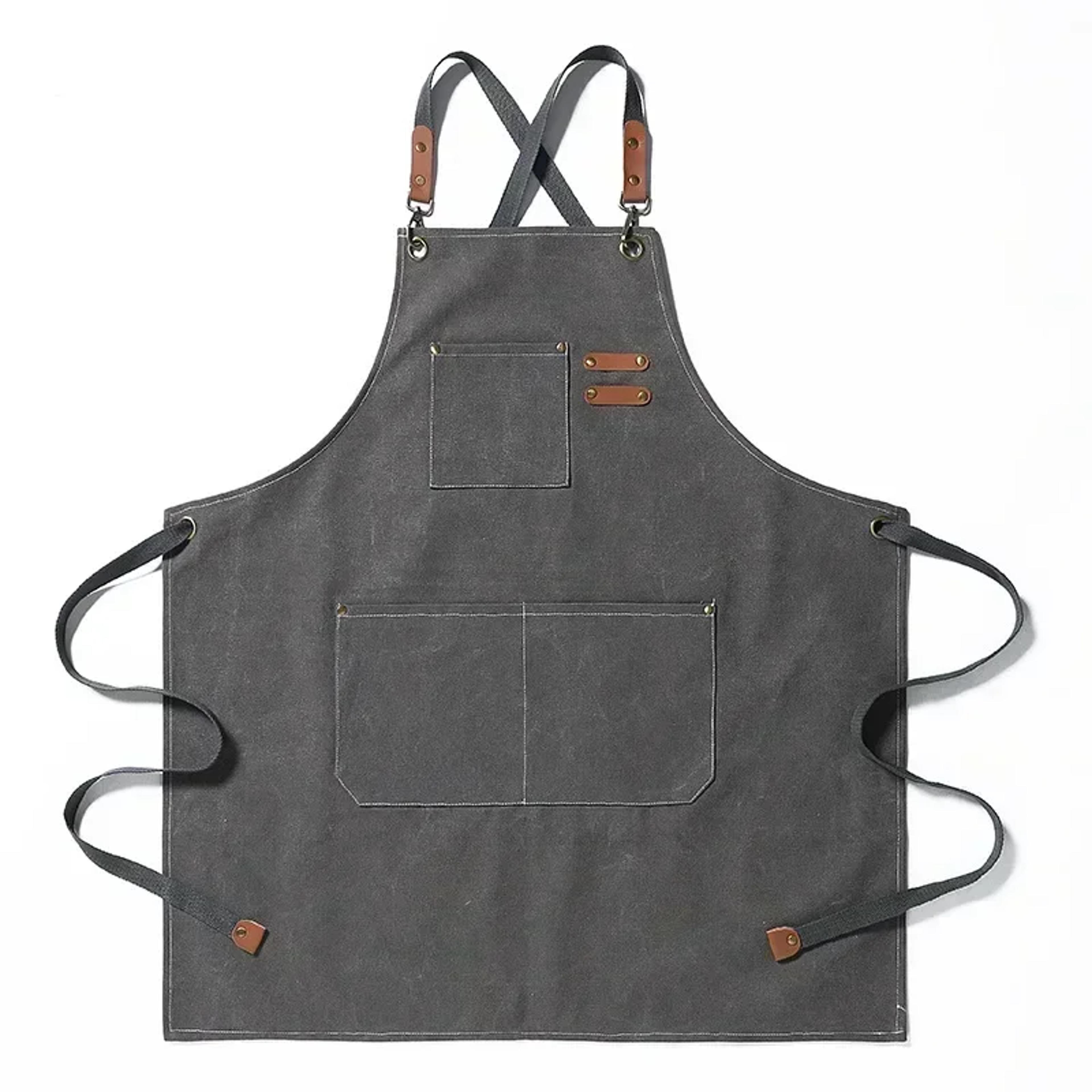 fashionable canvas apron for men & women – perfect for chefs, grills, restaurants, bars, cafes & beauty studios