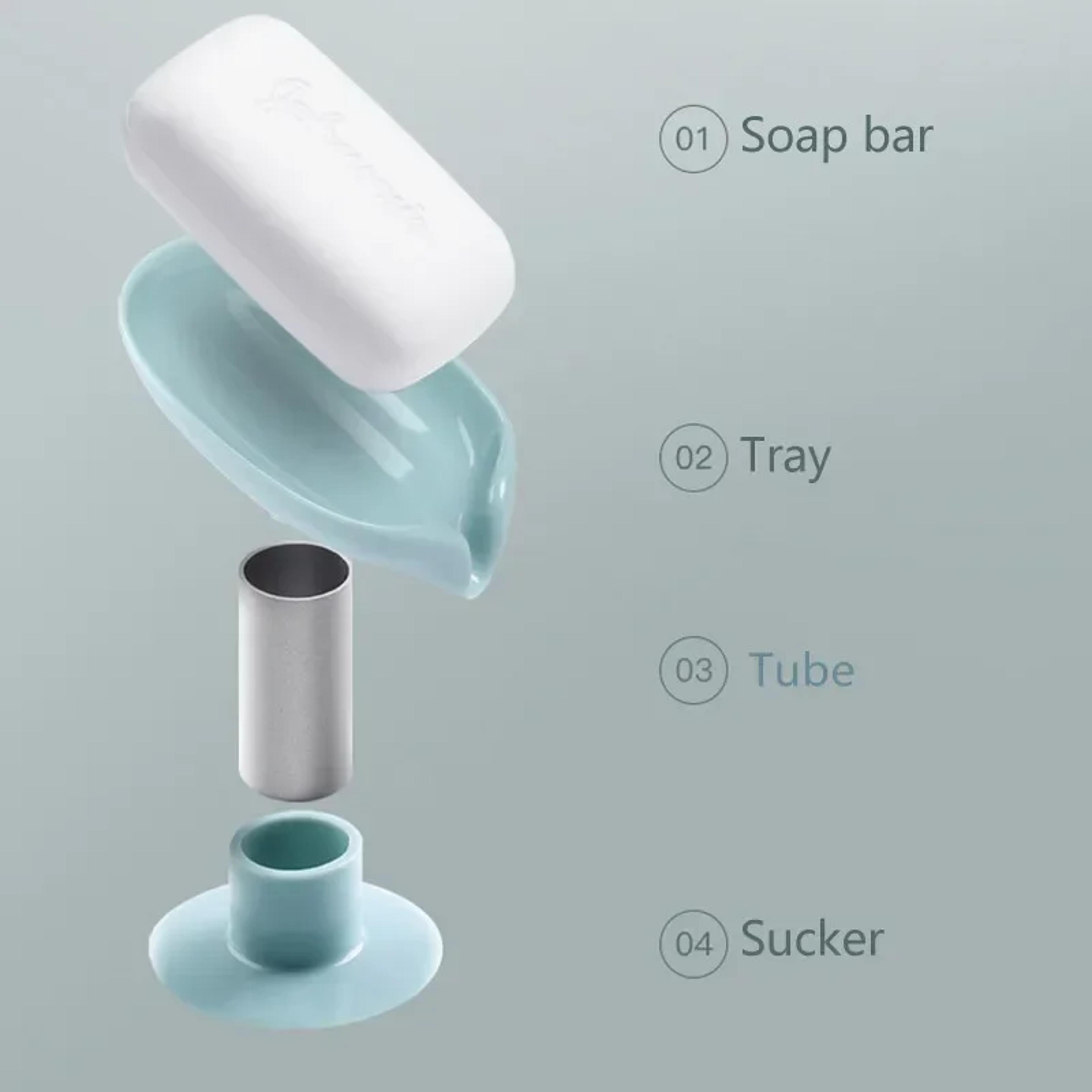 Creative LeafShaped Soap Box For Bathroom  WaterFree Storage Tray With Sucker For Easy Placement 3