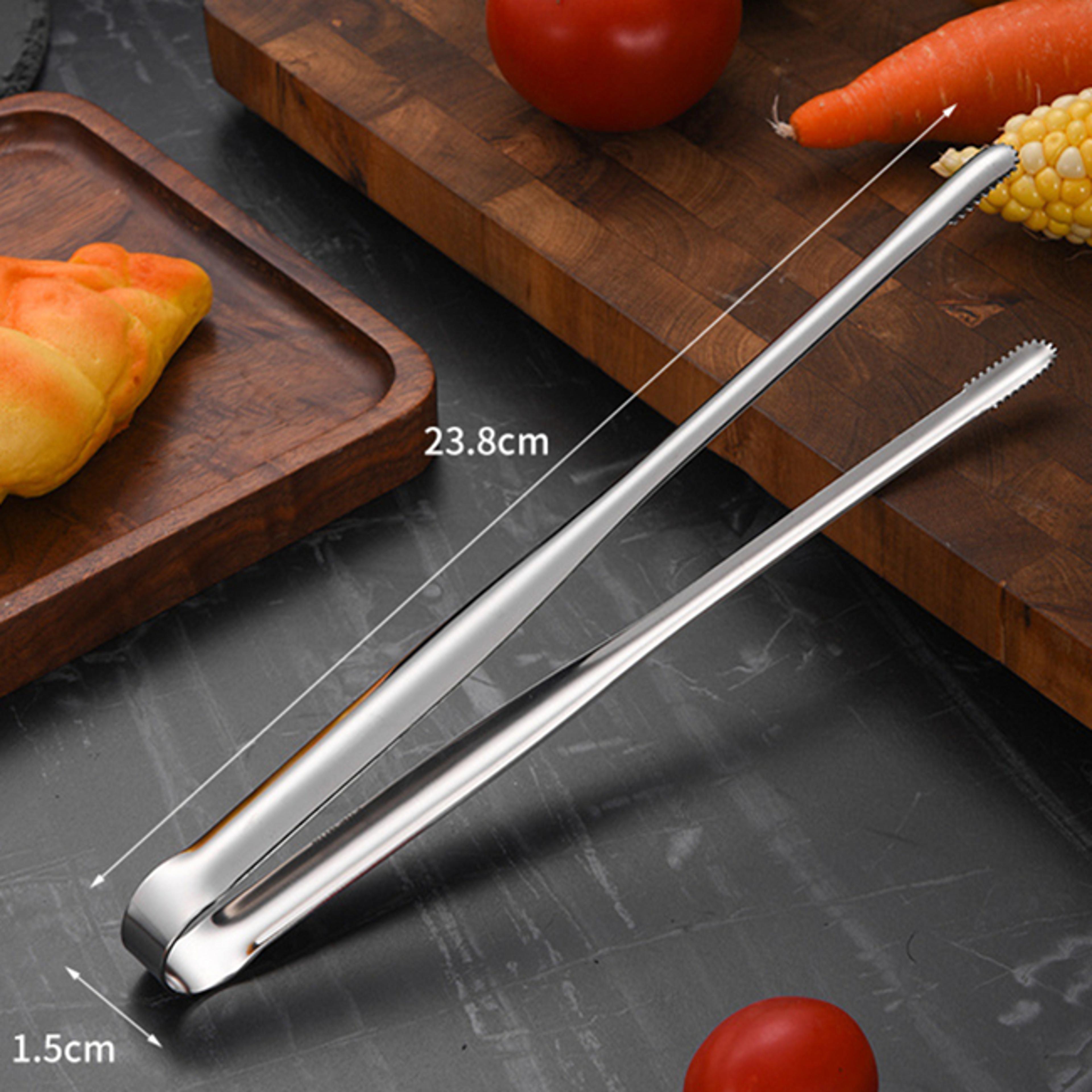 Stainless Steel BBQ Tongs Non Slip Cooking Utensils For Grill Steak And More 5