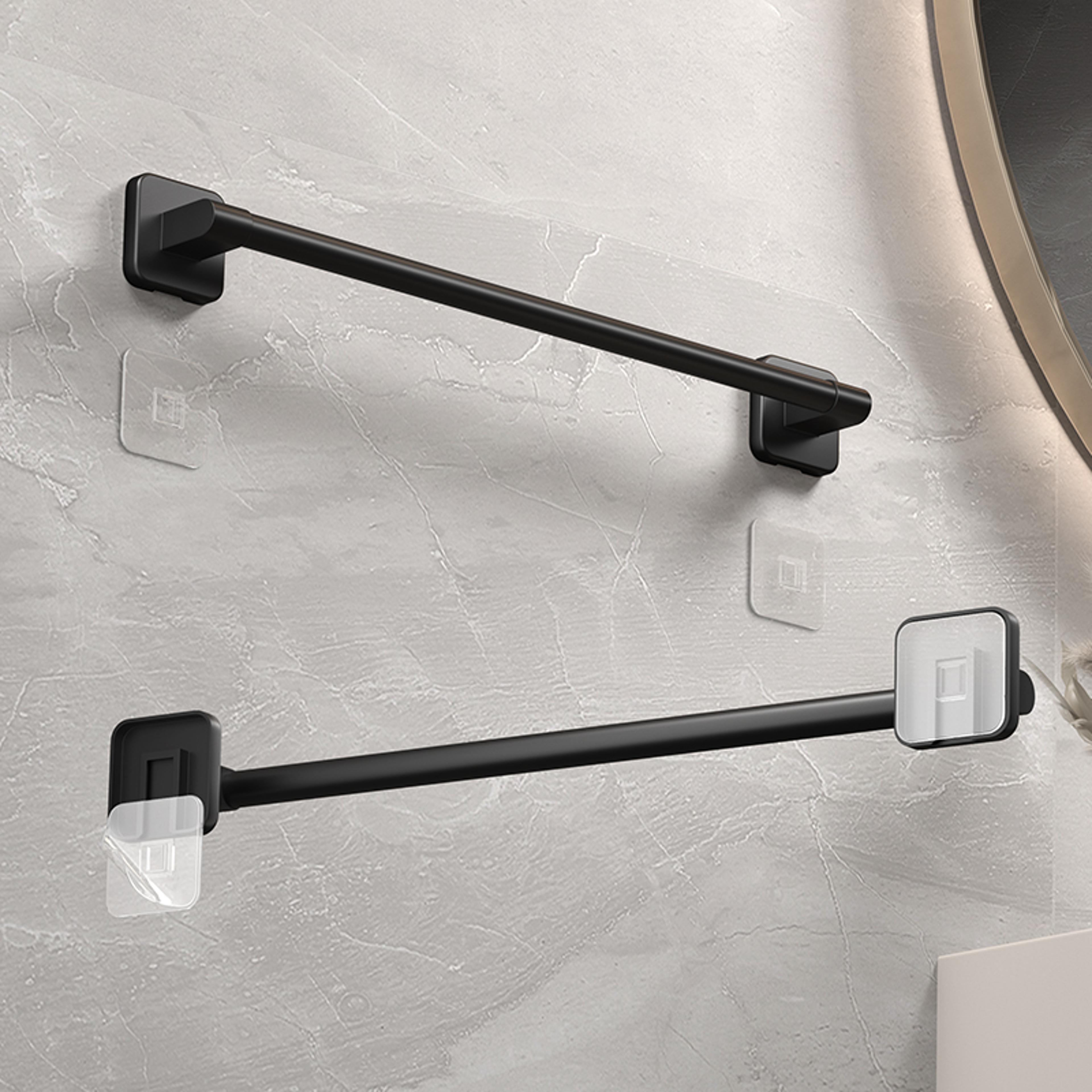 Self Adhesive Bathroom Towel Holder No Drilling Modern Black  White Towel Rack For Easy Installatio 2