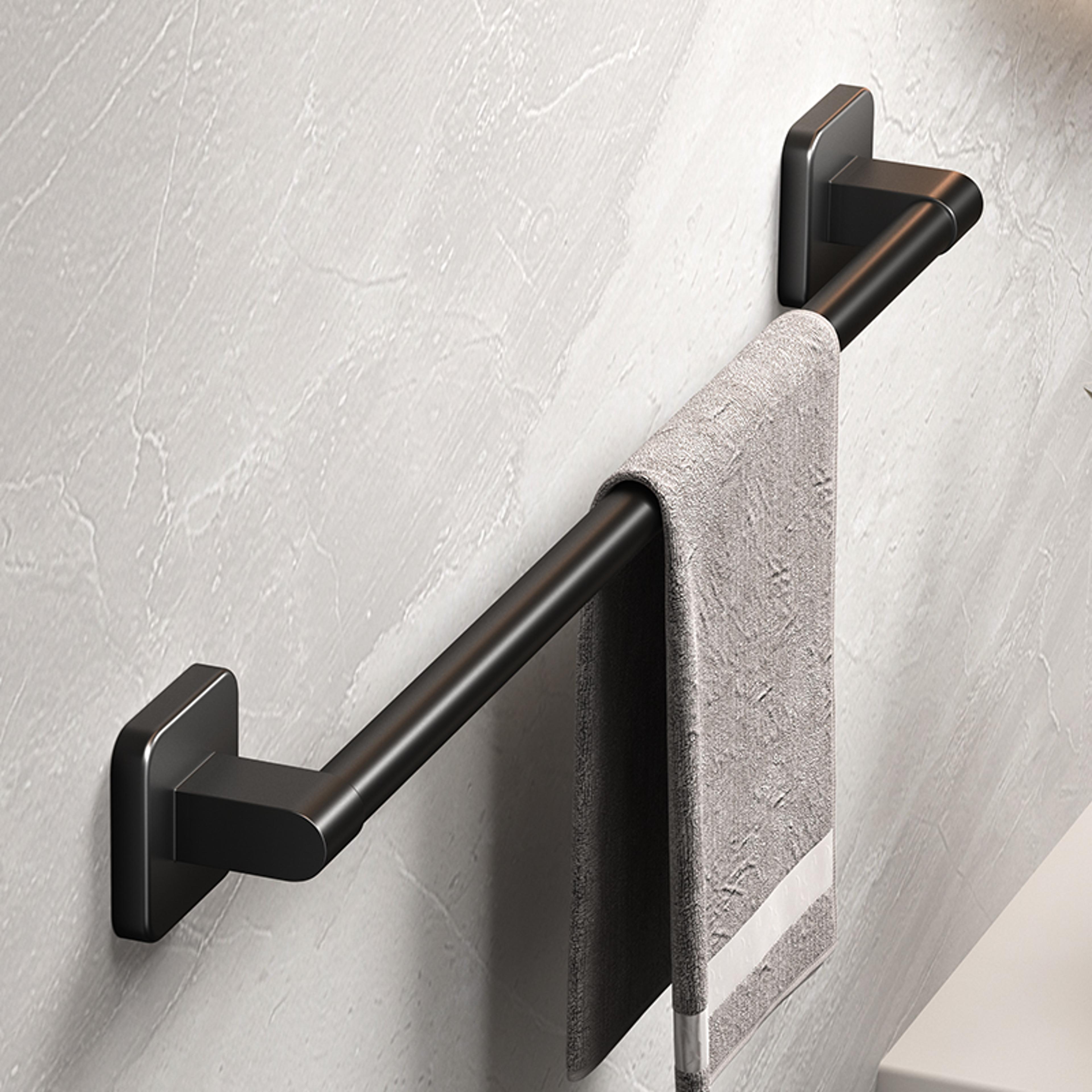 Self Adhesive Bathroom Towel Holder No Drilling Modern Black  White Towel Rack For Easy Installatio 6