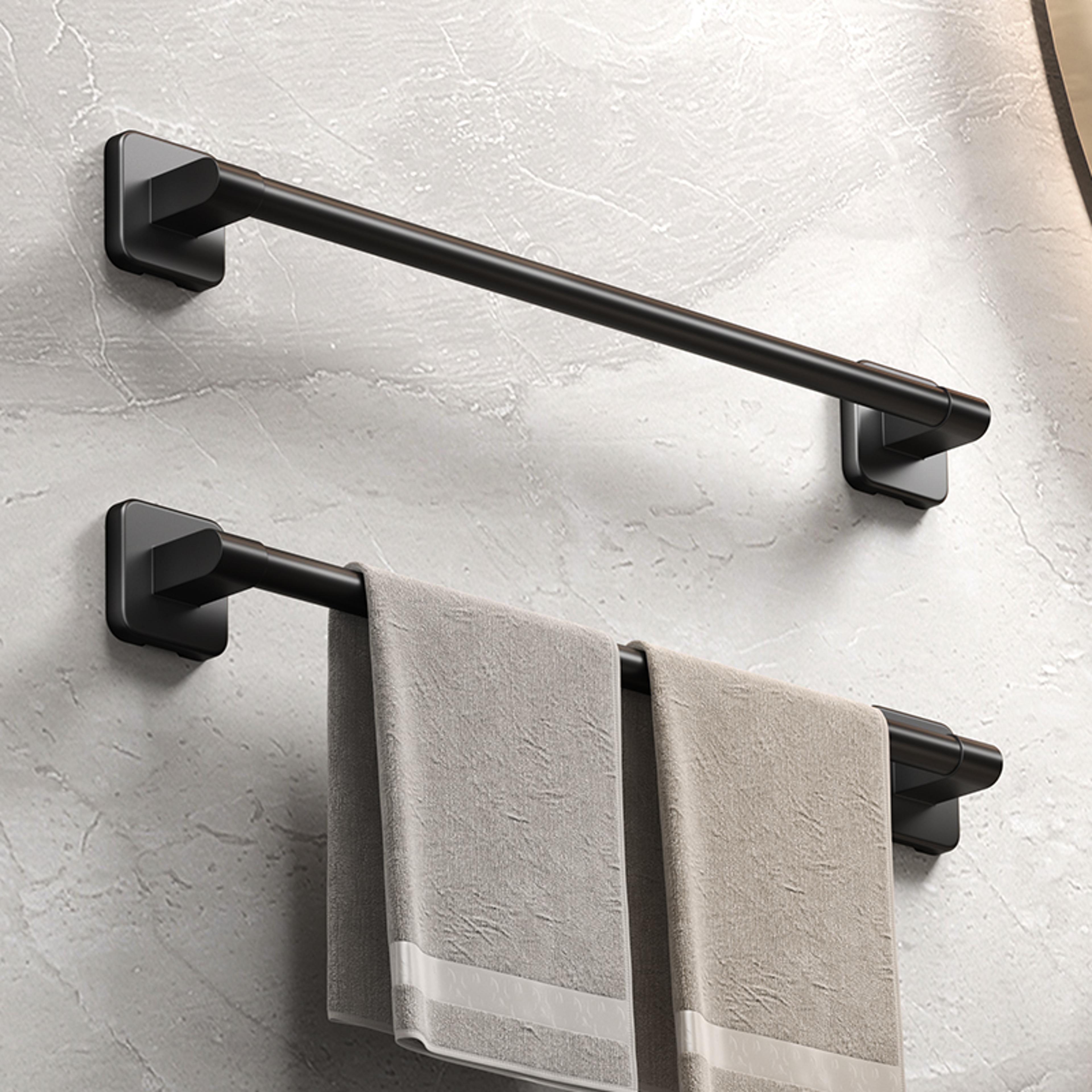 Self Adhesive Bathroom Towel Holder No Drilling Modern Black  White Towel Rack For Easy Installatio 1