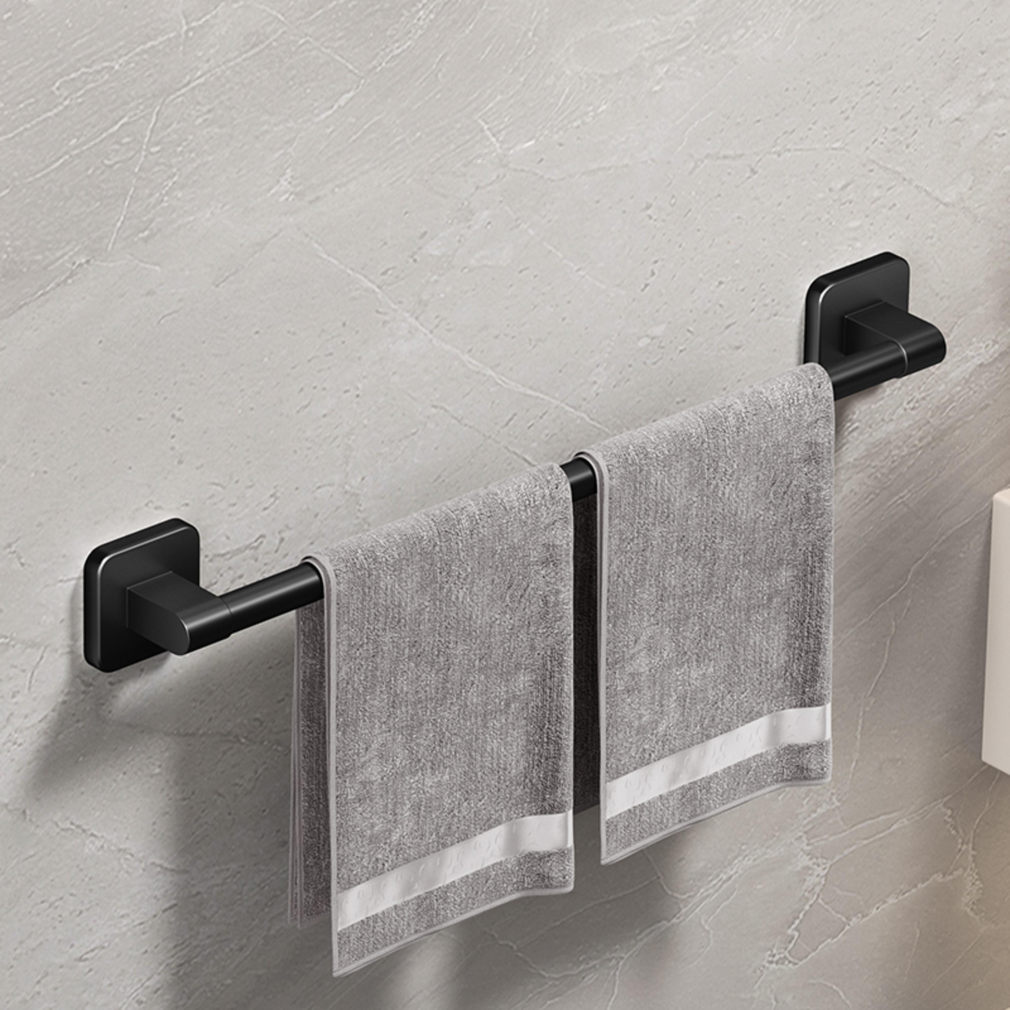Self Adhesive Bathroom Towel Holder No Drilling Modern Black  White Towel Rack For Easy Installatio 7