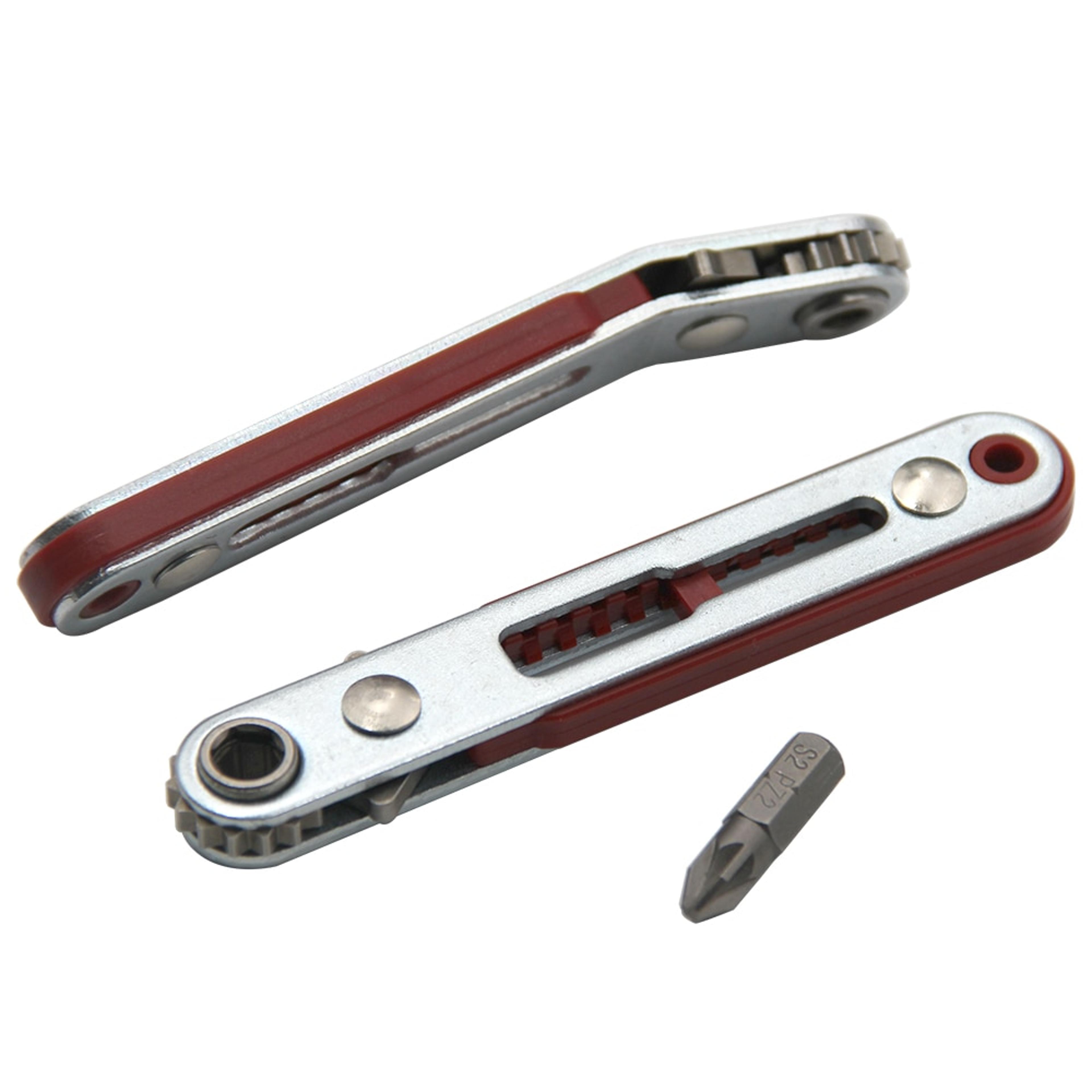 multifunctional bidirectional ratchet screwdriver tool with elbow and flat head wrench