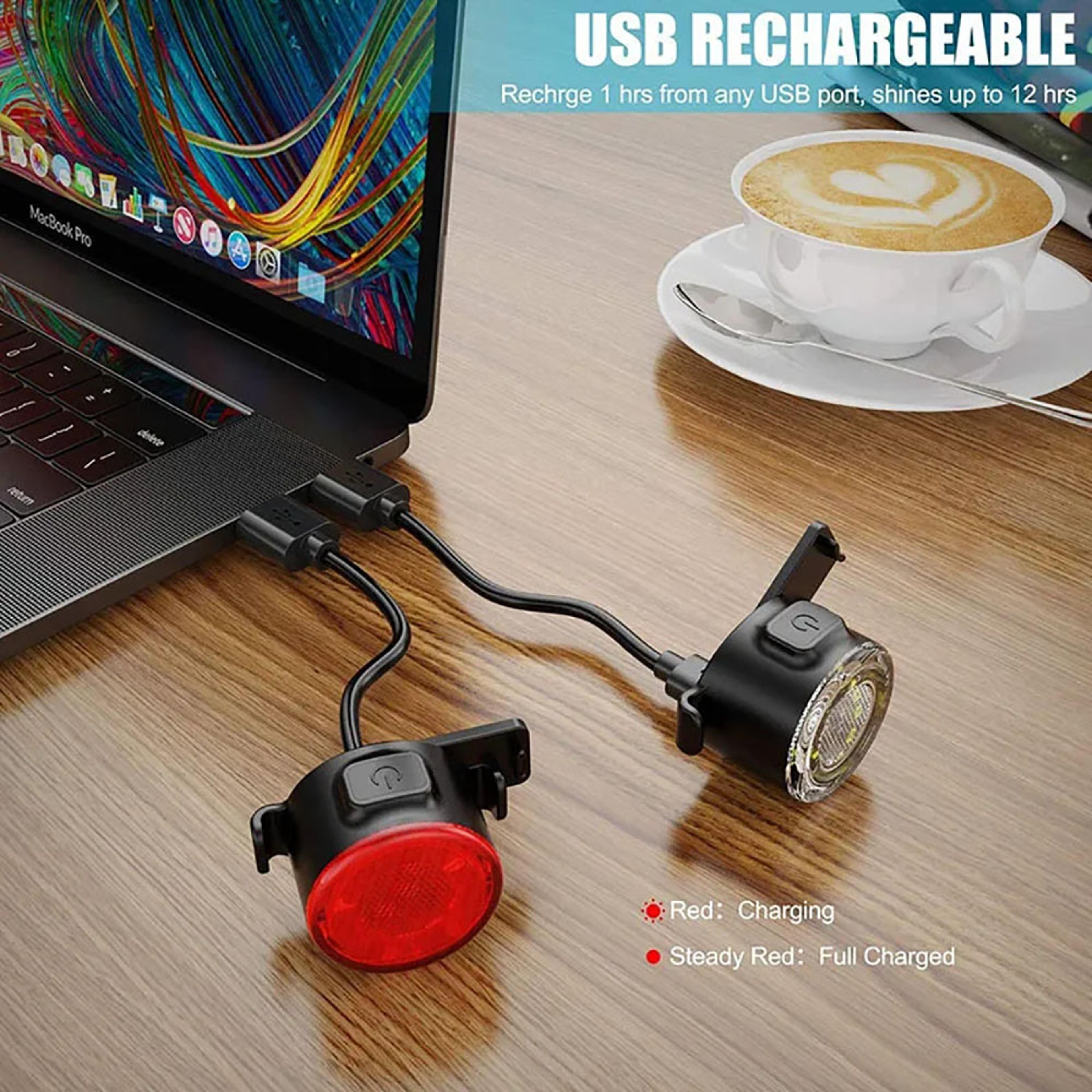 Rechargeable LED Bicycle Tail Light USB Powered Waterproof Safety Warning Lamp For Front  Rear 5