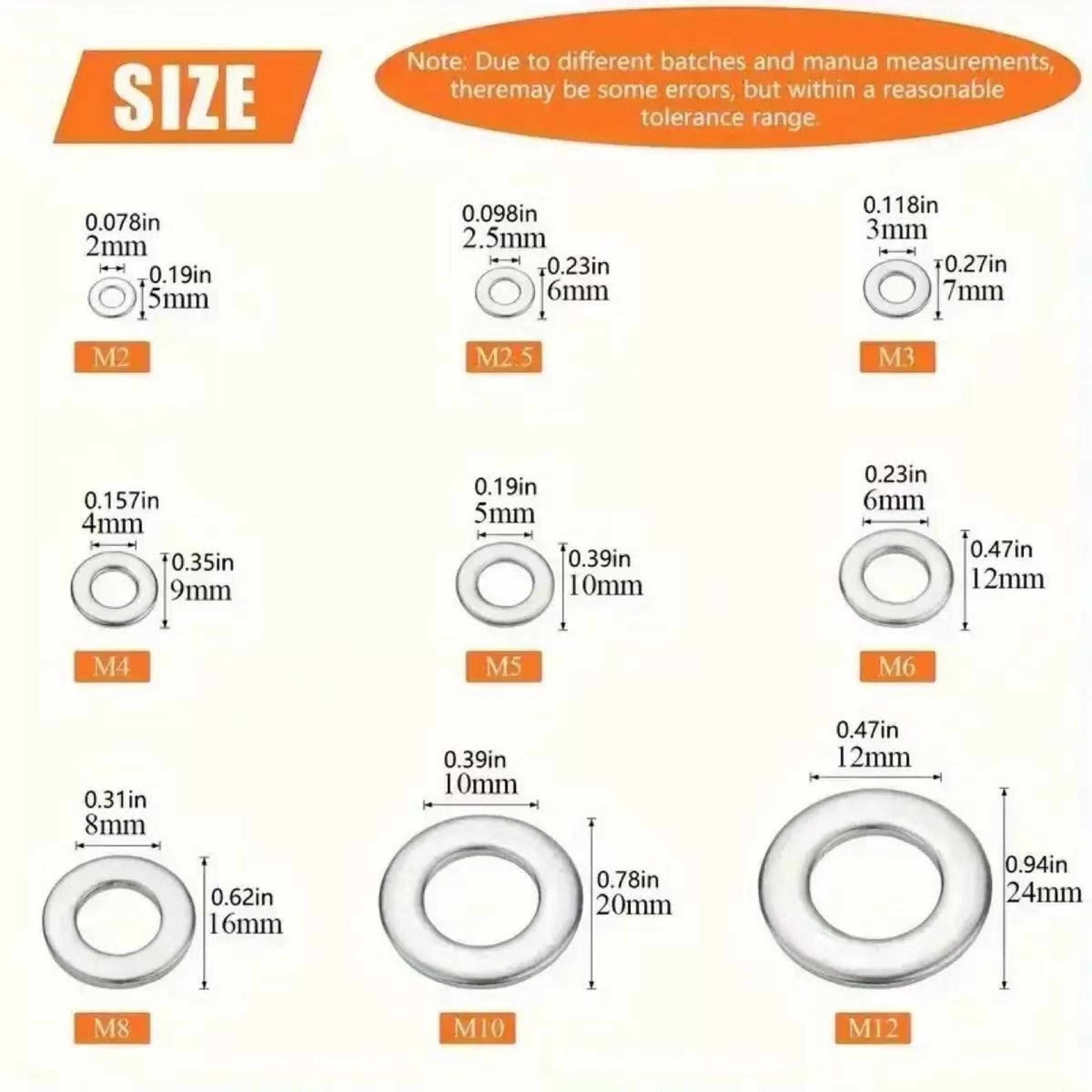 Stainless Steel Flat Washers Set Premium Quality For Home Decor Factory Repairs  More 5