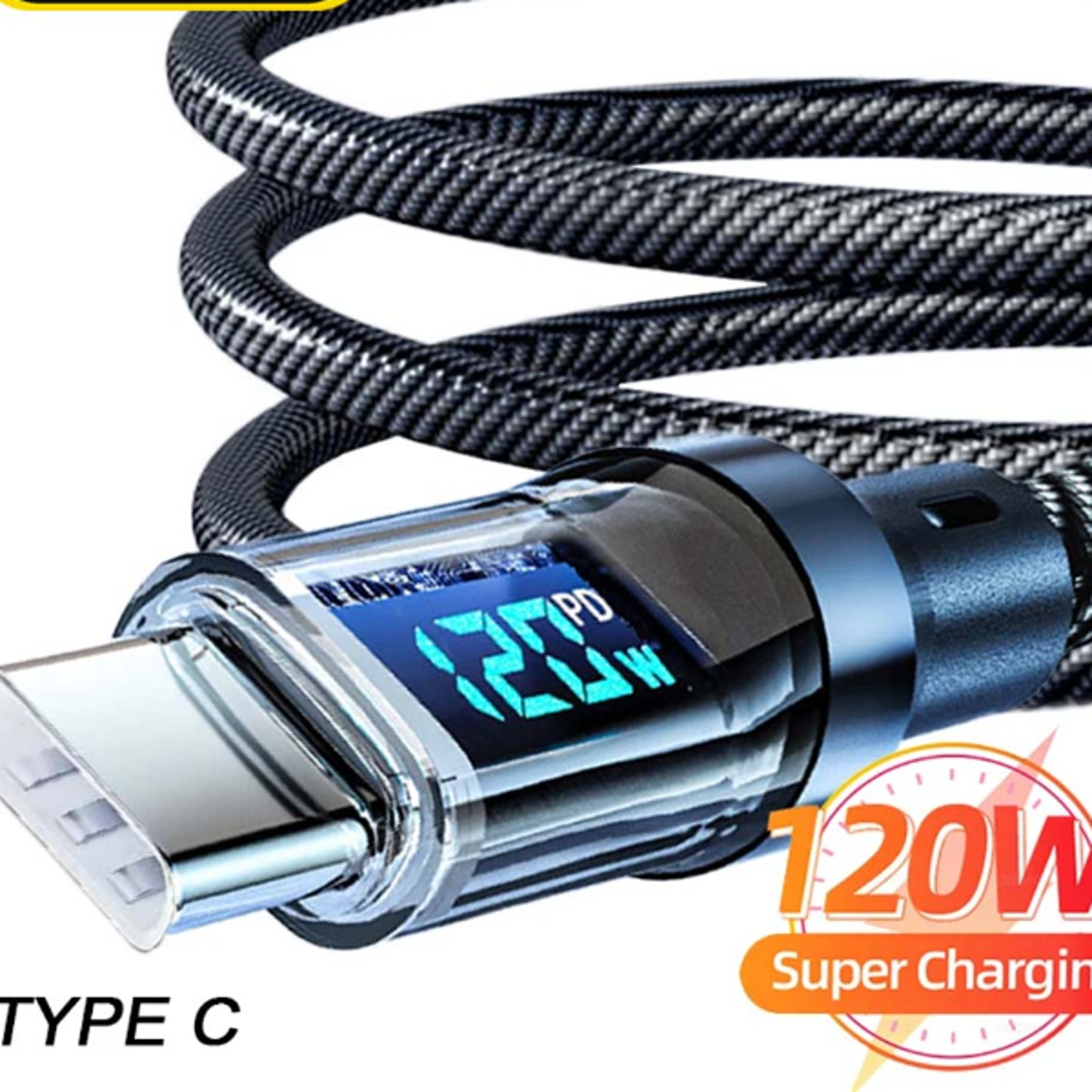 NNBILI 100W USB C 120W USB A charging cables with LED display screen USB CCCUSB AACXiaomi iPh