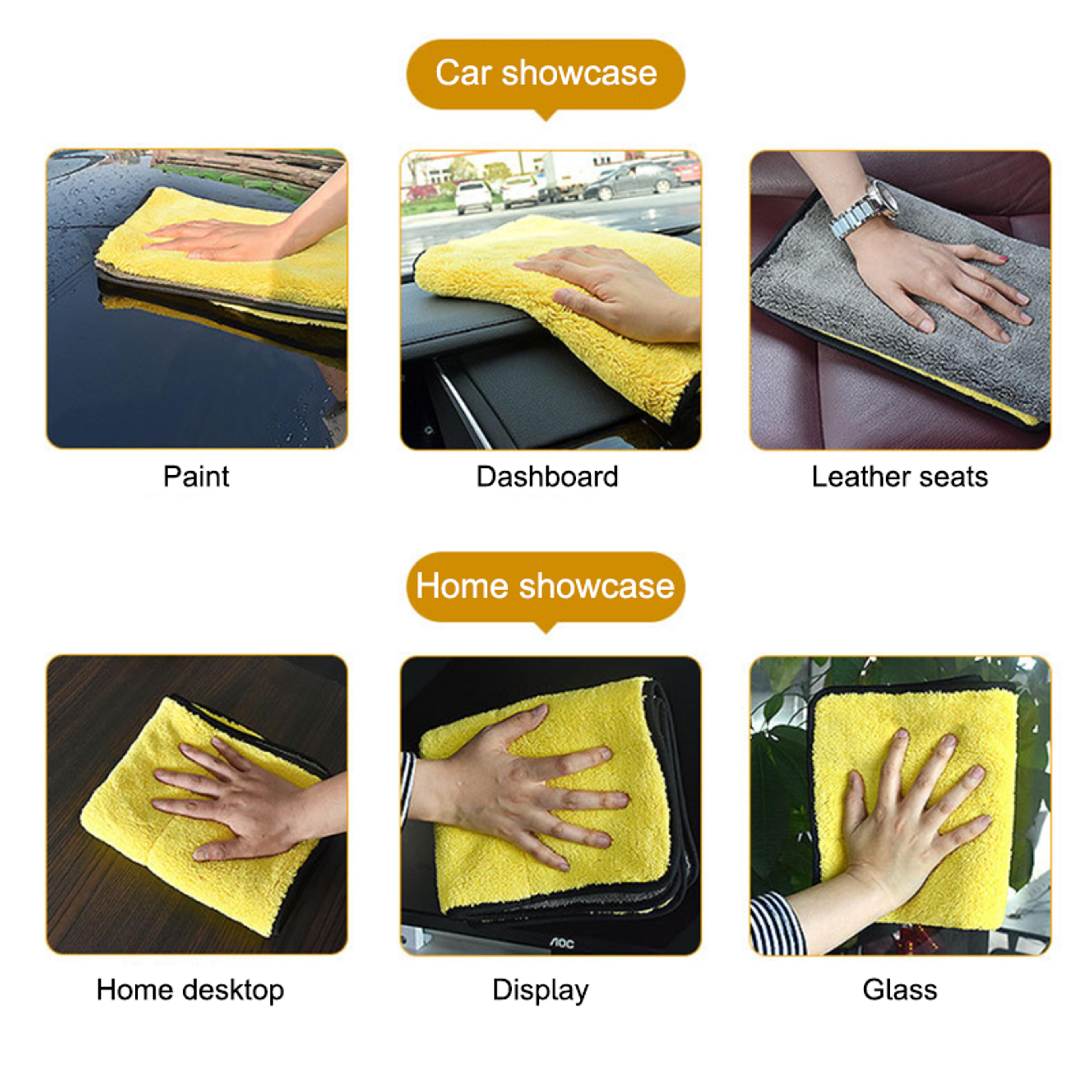 Microfiber Car Wash Towel Double Sided Coral Velvet For Super Absorbent Drying 6