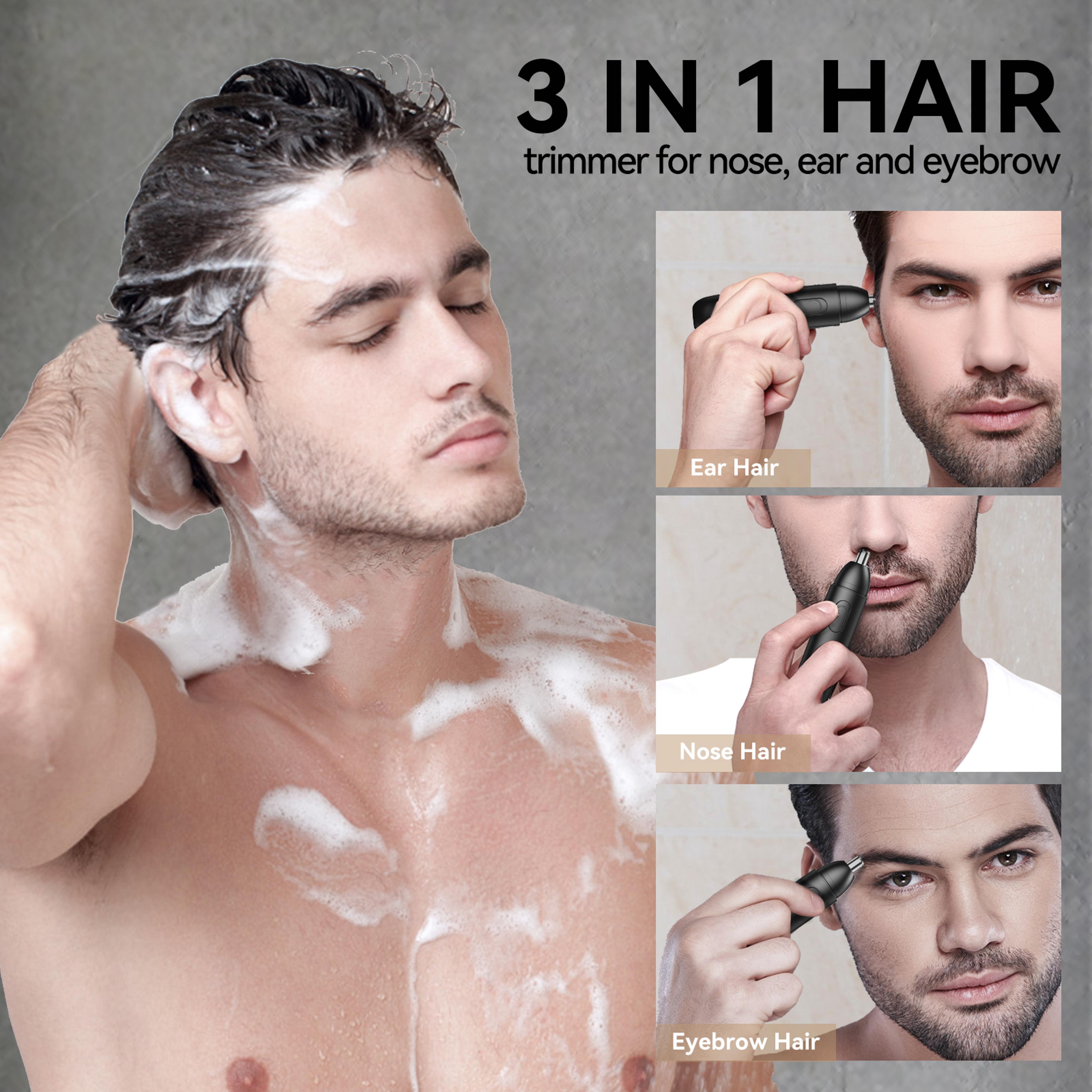 Rechargeable Nose Hair Trimmer For Men Painless Safe Rotating Dual Blade Shaver 3
