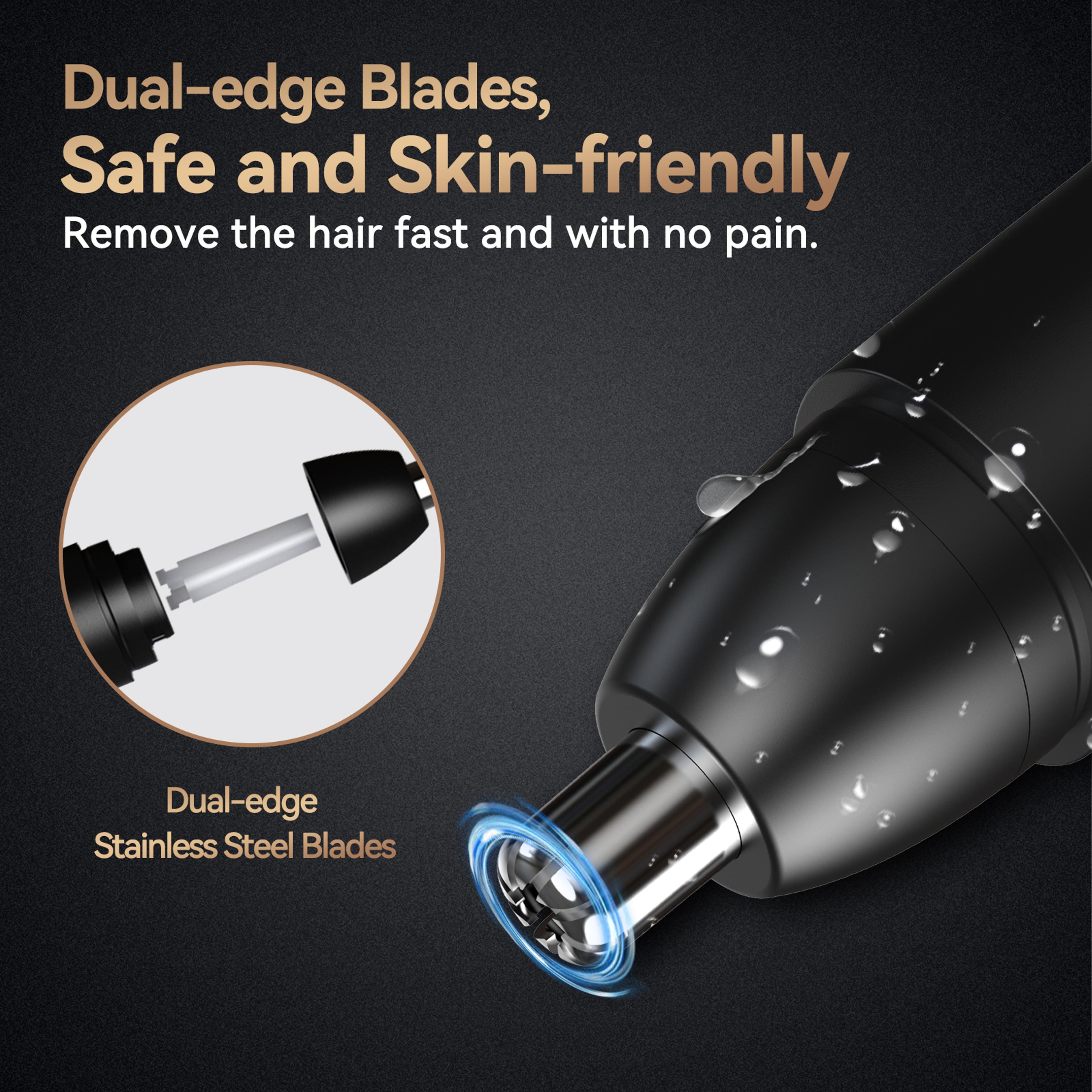 Rechargeable Nose Hair Trimmer For Men Painless Safe Rotating Dual Blade Shaver 1