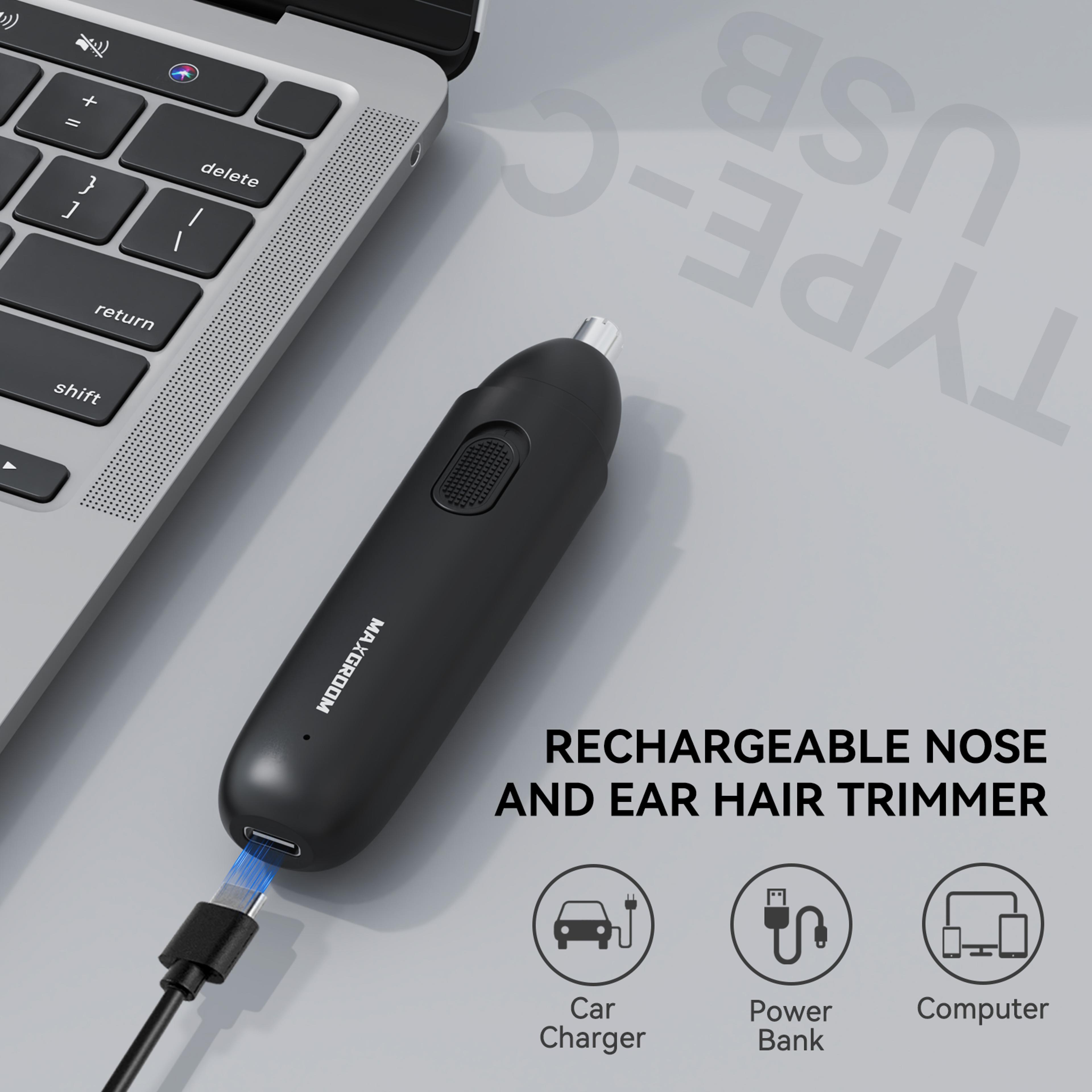 Rechargeable Nose Hair Trimmer For Men Painless Safe Rotating Dual Blade Shaver 6