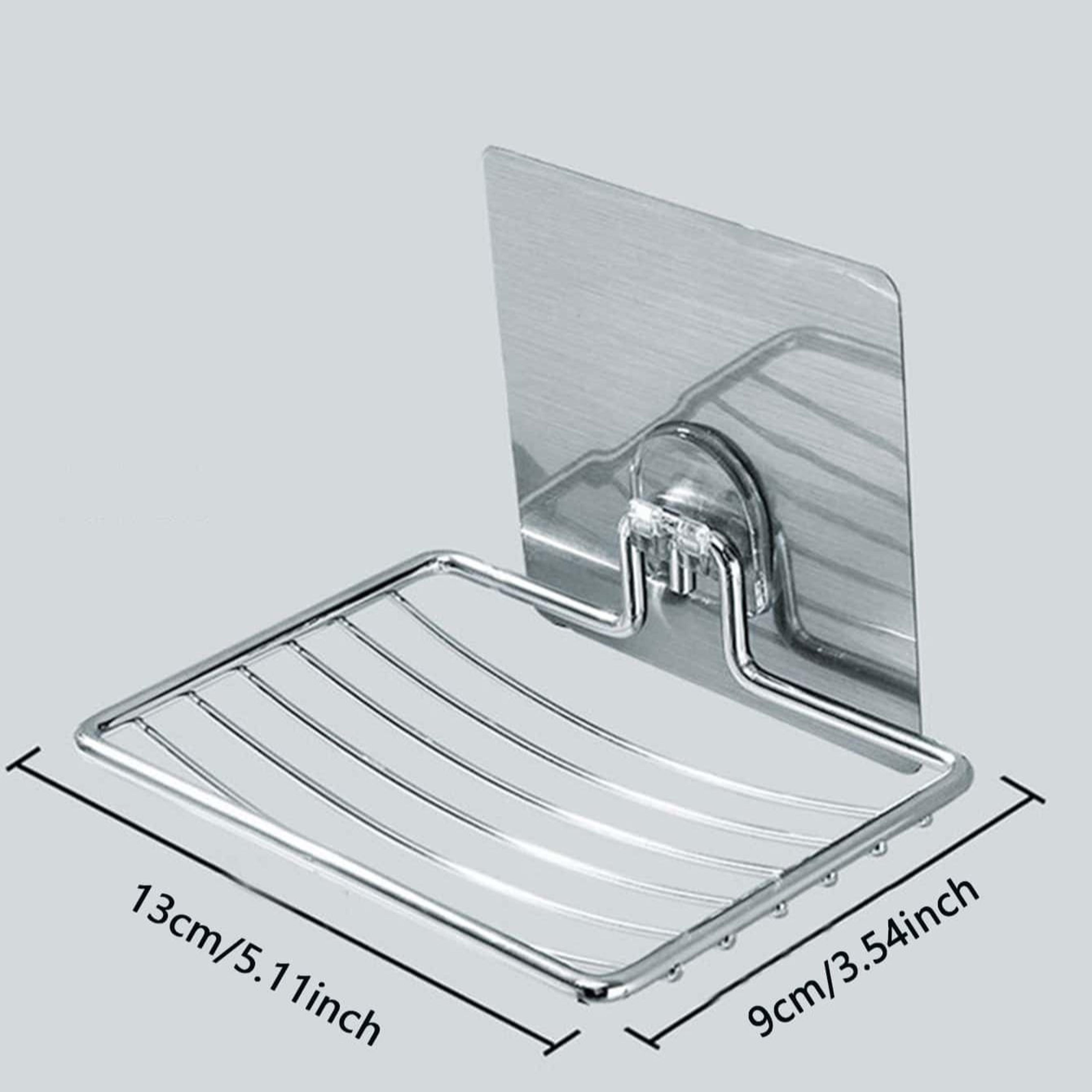 Stainless Steel Punch Free Soap Rack Luxury Wall Hanging Soap Box 2