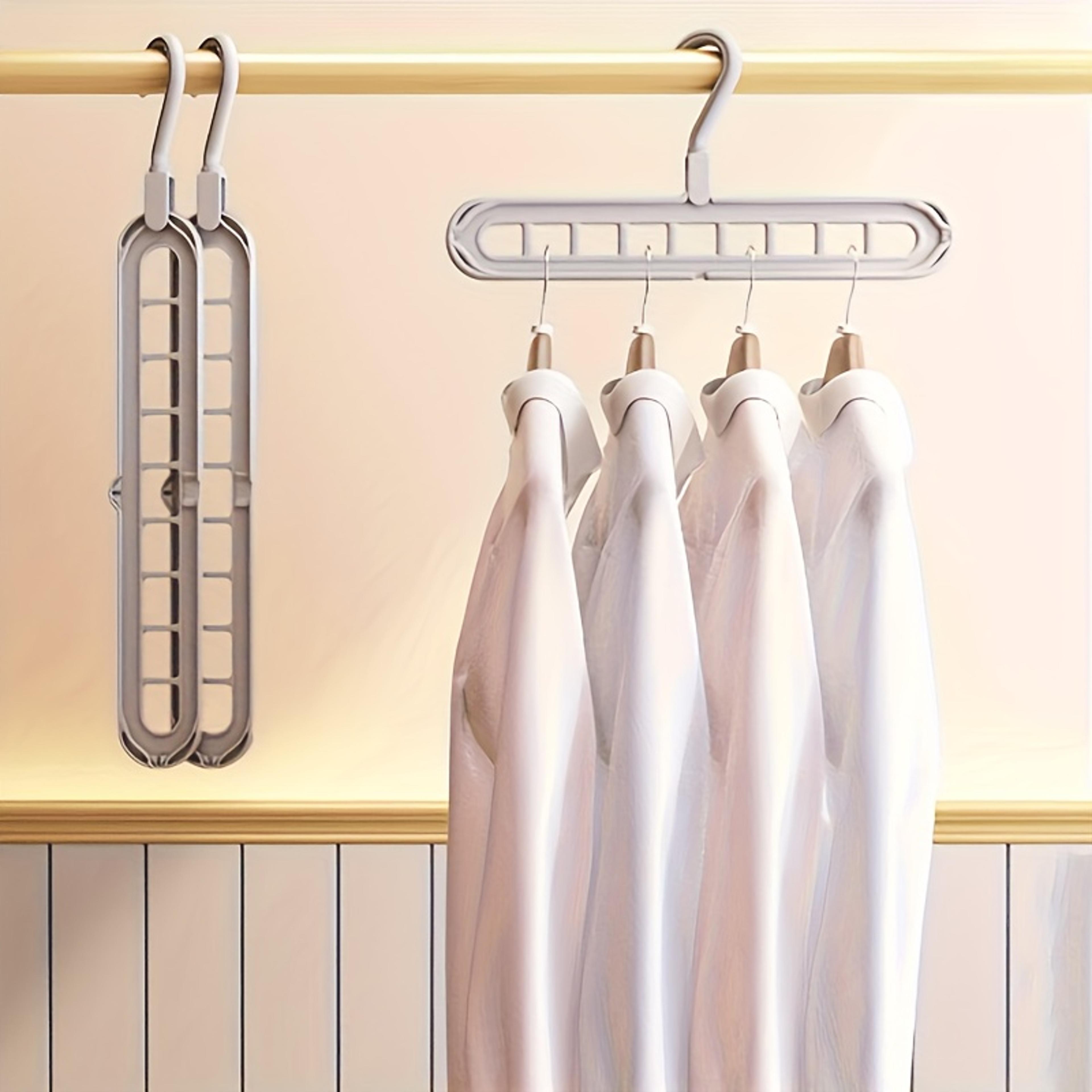 Space Saving Plastic Foldable Hangers Heavy Duty Clothes Organizer For Closet  Wardrobe 2
