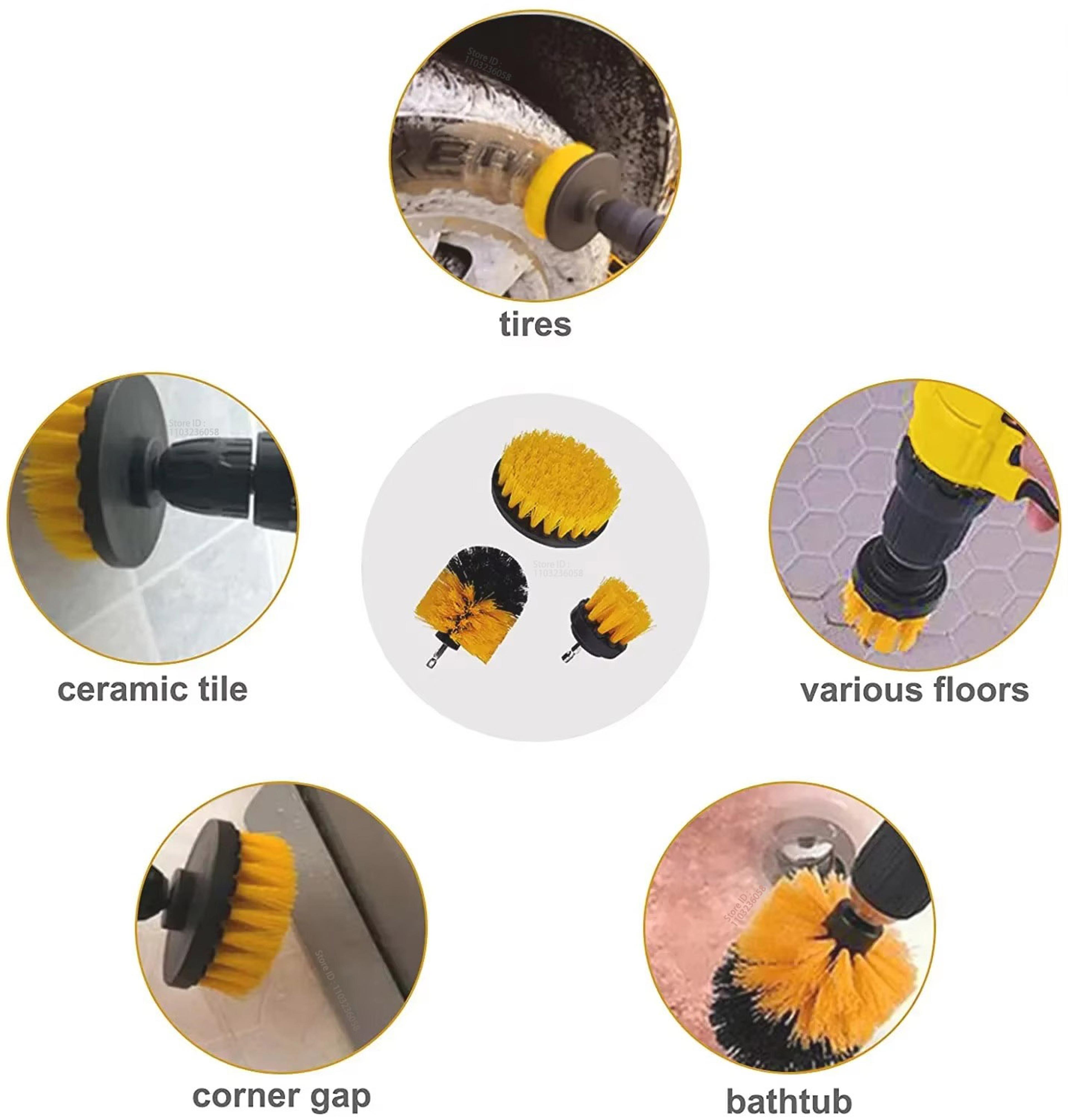 Car Detailing Brushes Kit For Automotive Cleaning Electric Drill Compatible Soft Bristles For Car I 2