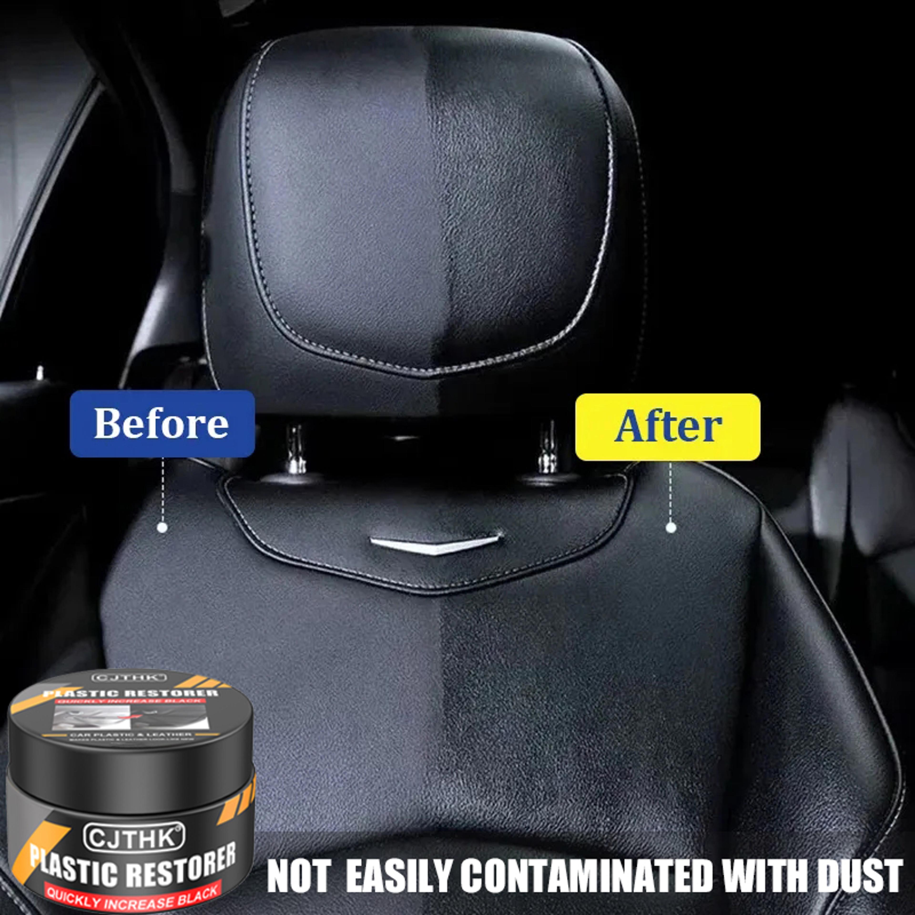 car plastic restorer crystal clear auto interior leather & panel renewal wax coating agent, back to black gloss car wax