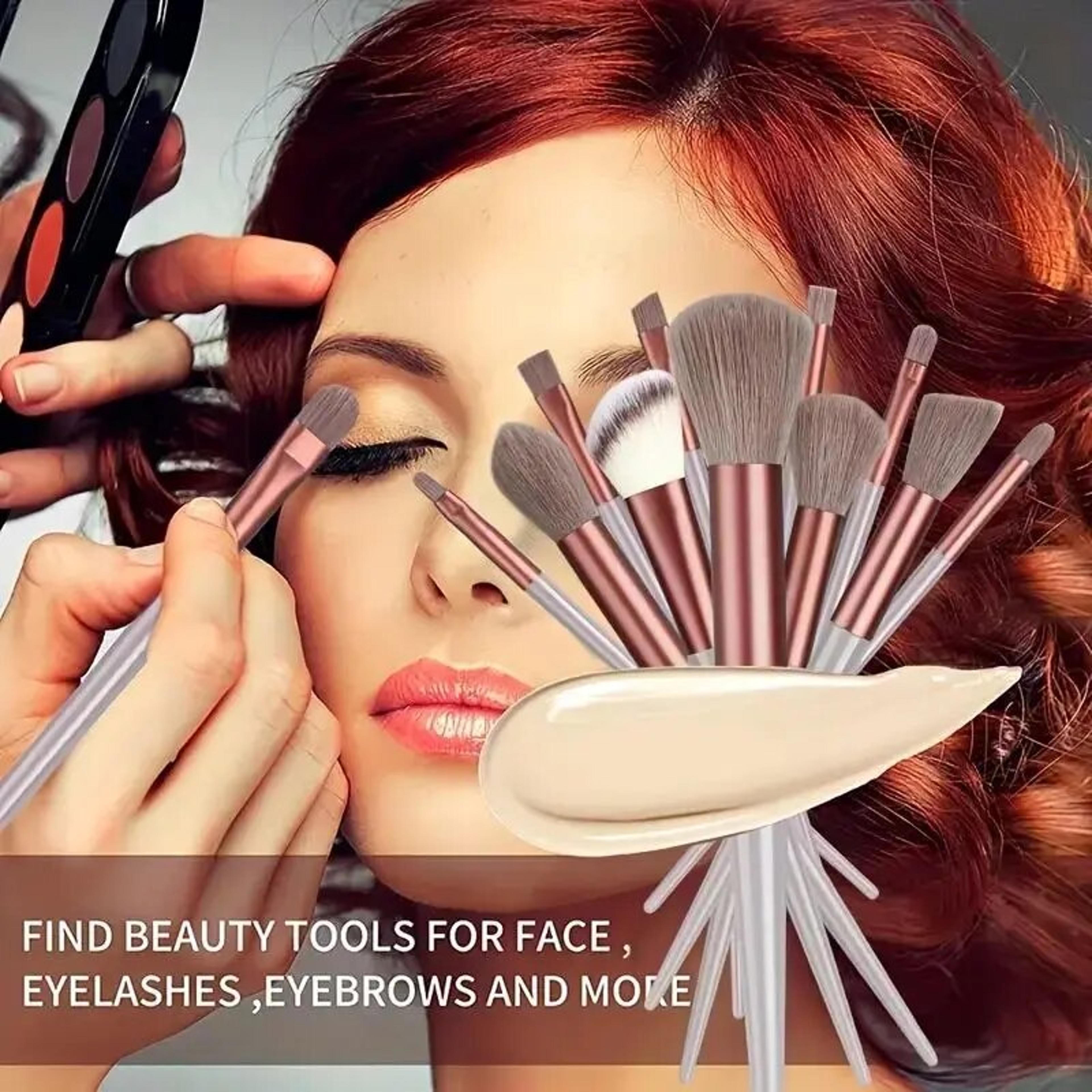 Soft Fluffy Makeup Brush Set Premium Kabuki  Blending Brushes For Flawless Foundation Powder And Ey 10