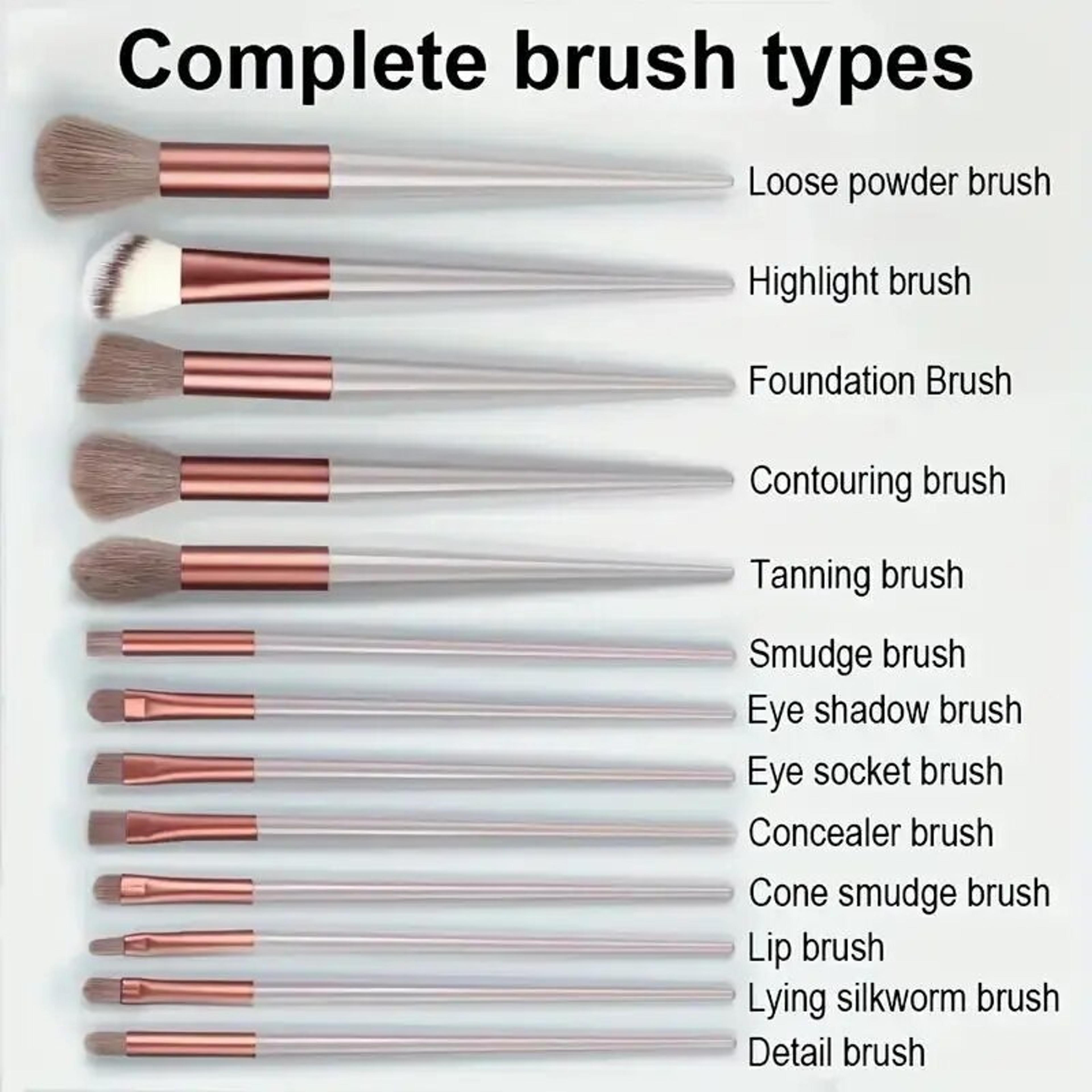 Soft Fluffy Makeup Brush Set Premium Kabuki  Blending Brushes For Flawless Foundation Powder And Ey 12