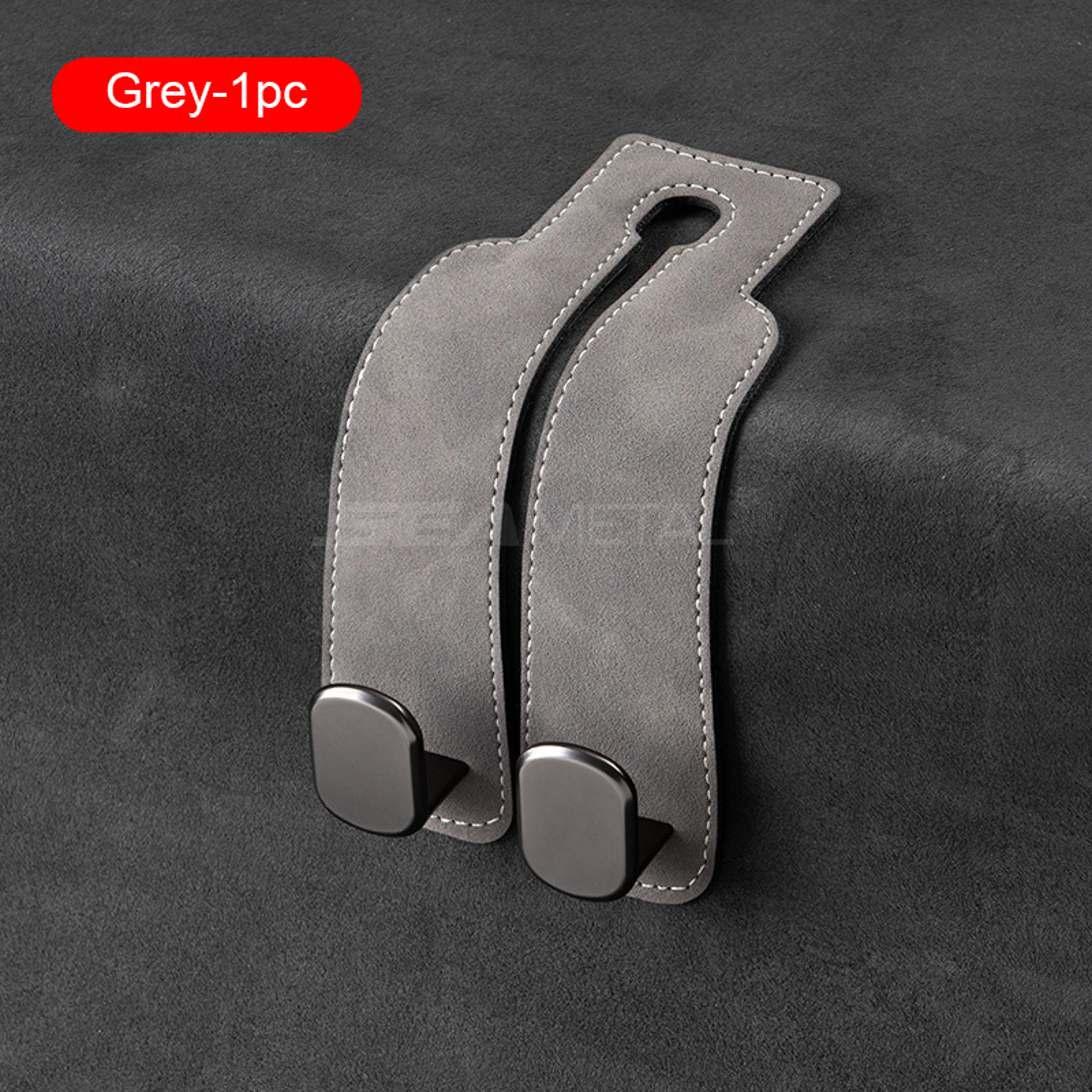Premium Suede Car Headrest Hook Large Load Bearing Alloy Dual Hook For Rear Seat Hanging Universal  7