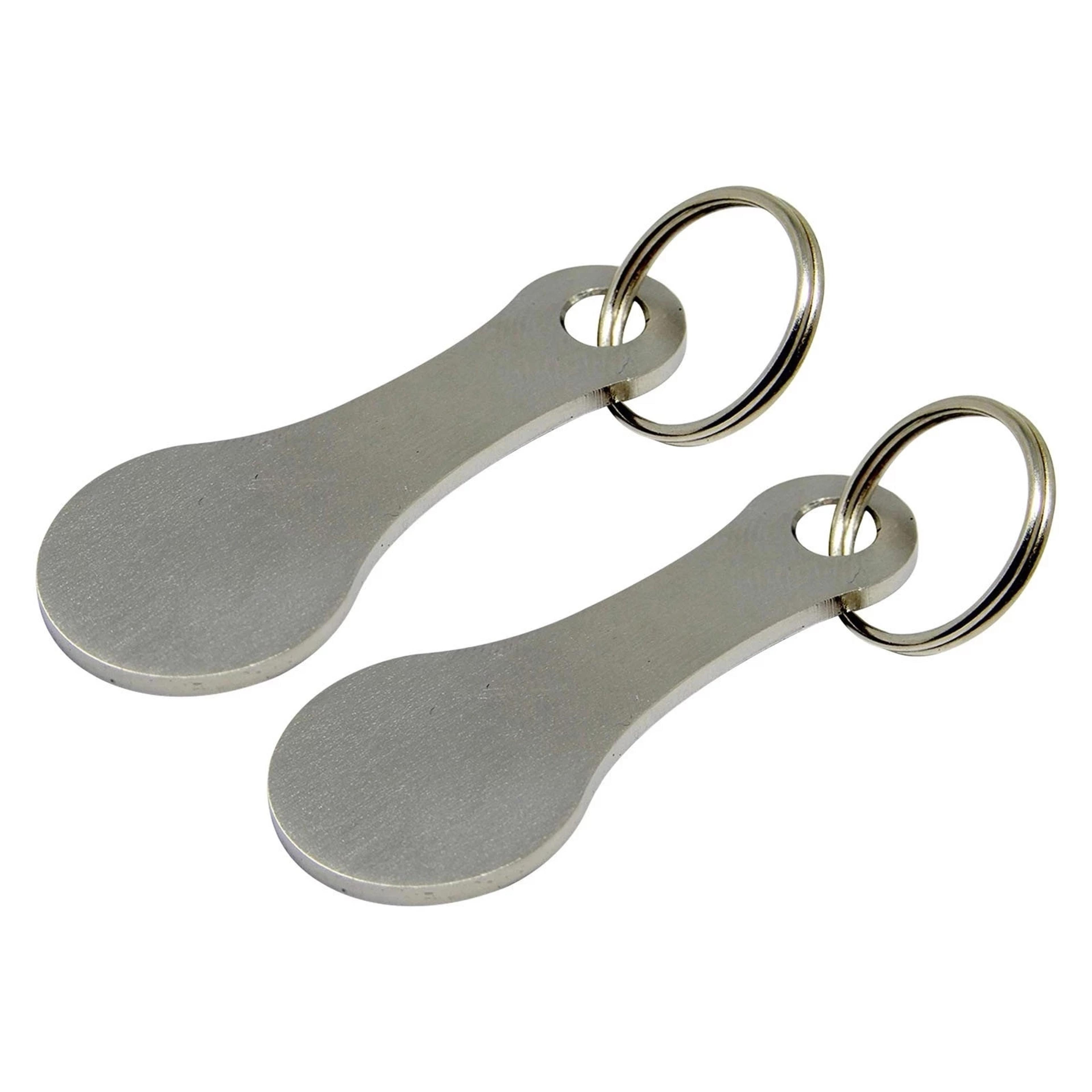 metal shopping cart tokens keychain portable trolley token holder for shopping & outdoor use
