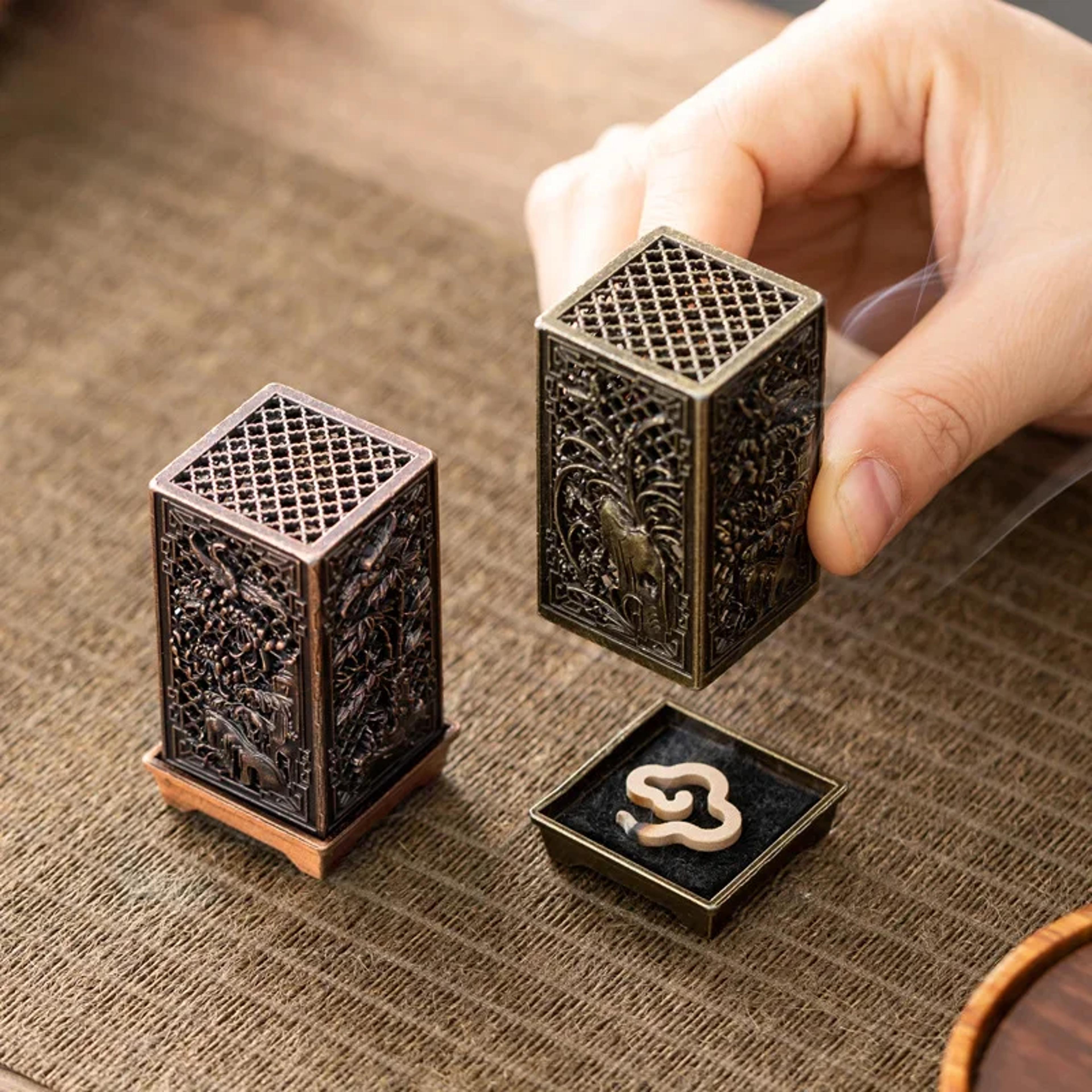 Alloy Incense Holder Square Vertical Aromatherapy Burner 1