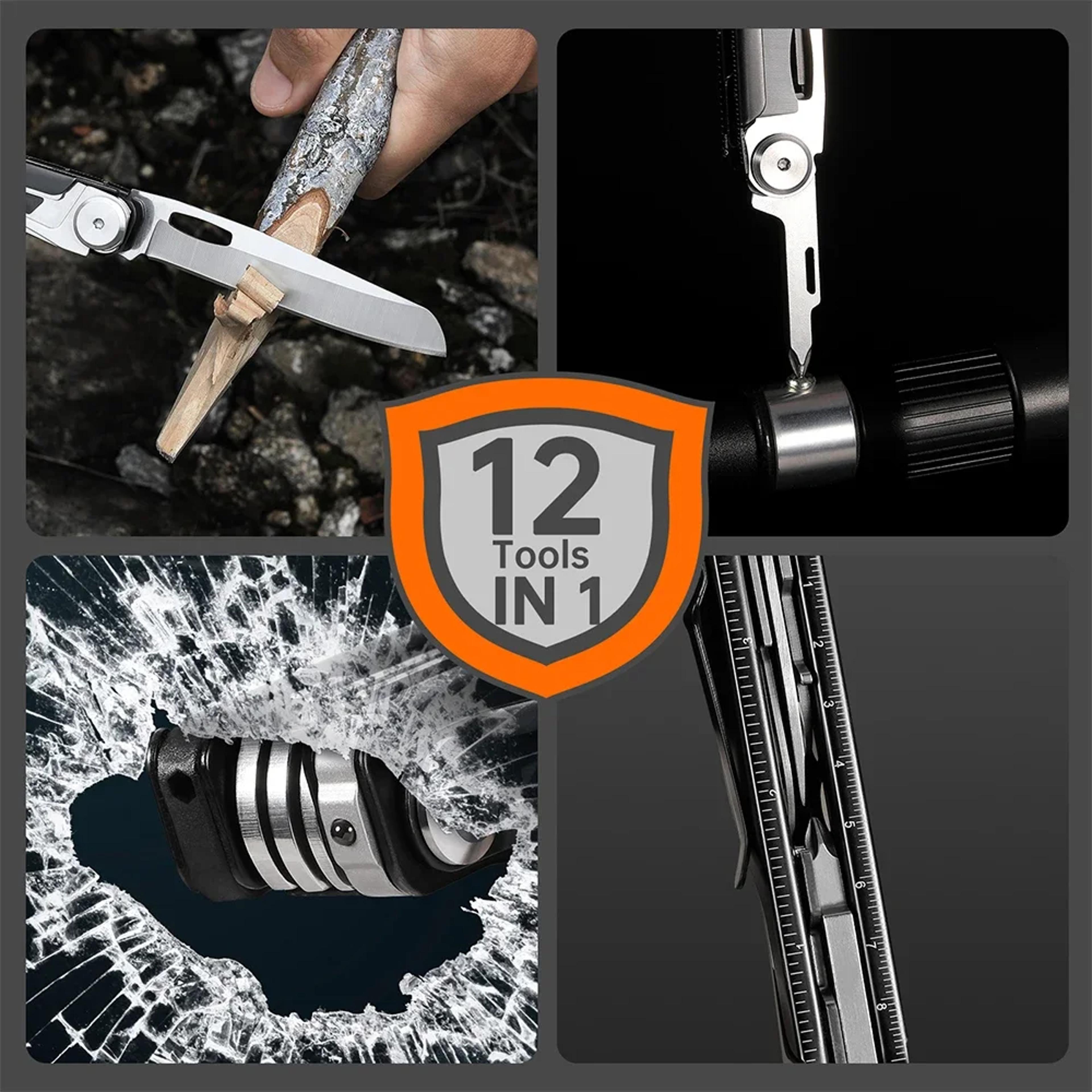 Multi Tool Folding Knife Survival Kit Outdoor EDC Pocket Knife With Scissors Screwdrivers And More 6