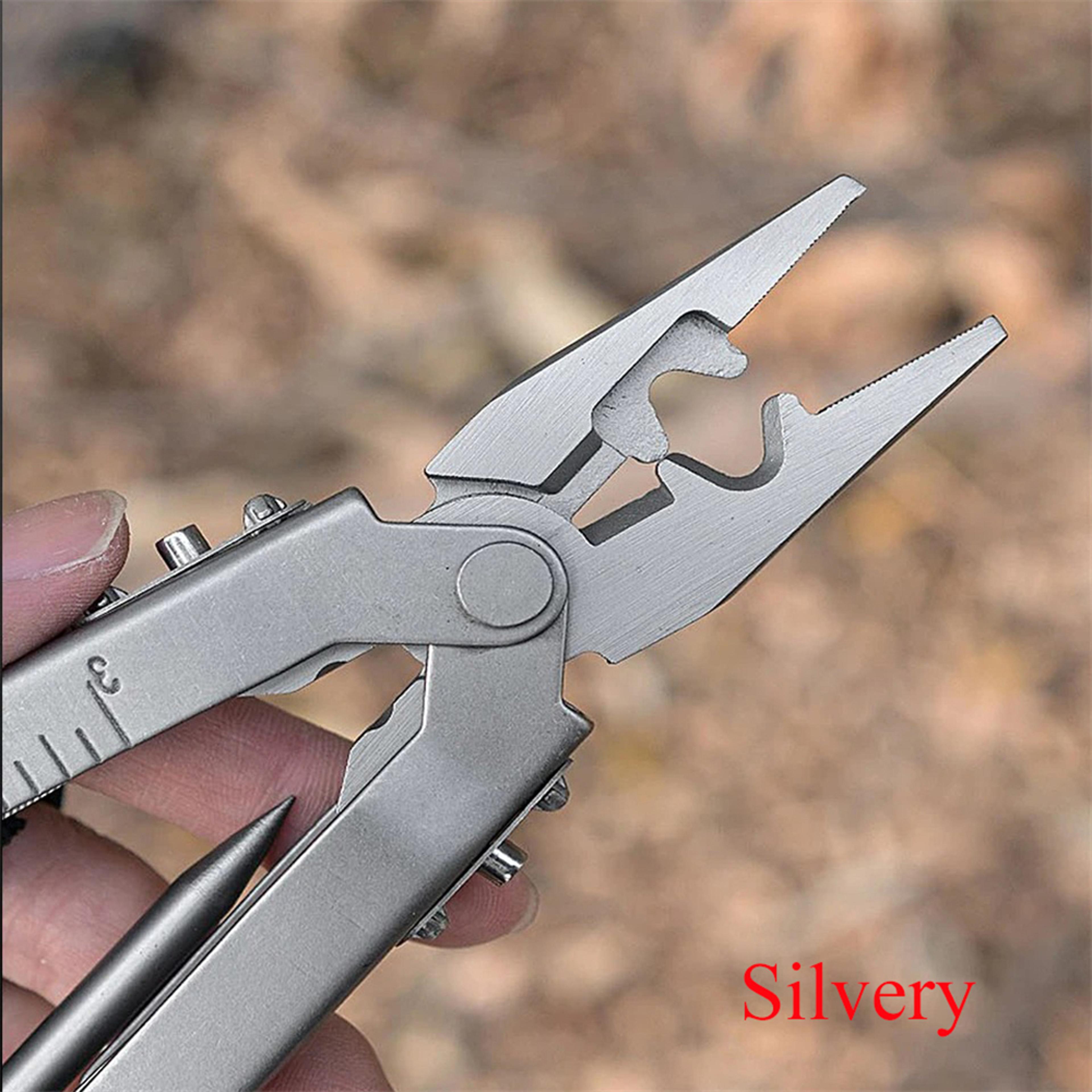 Folding Multitool Pliers Compact Stainless Steel Knife Bottle Opener And Outdoor Survival Tool For  6