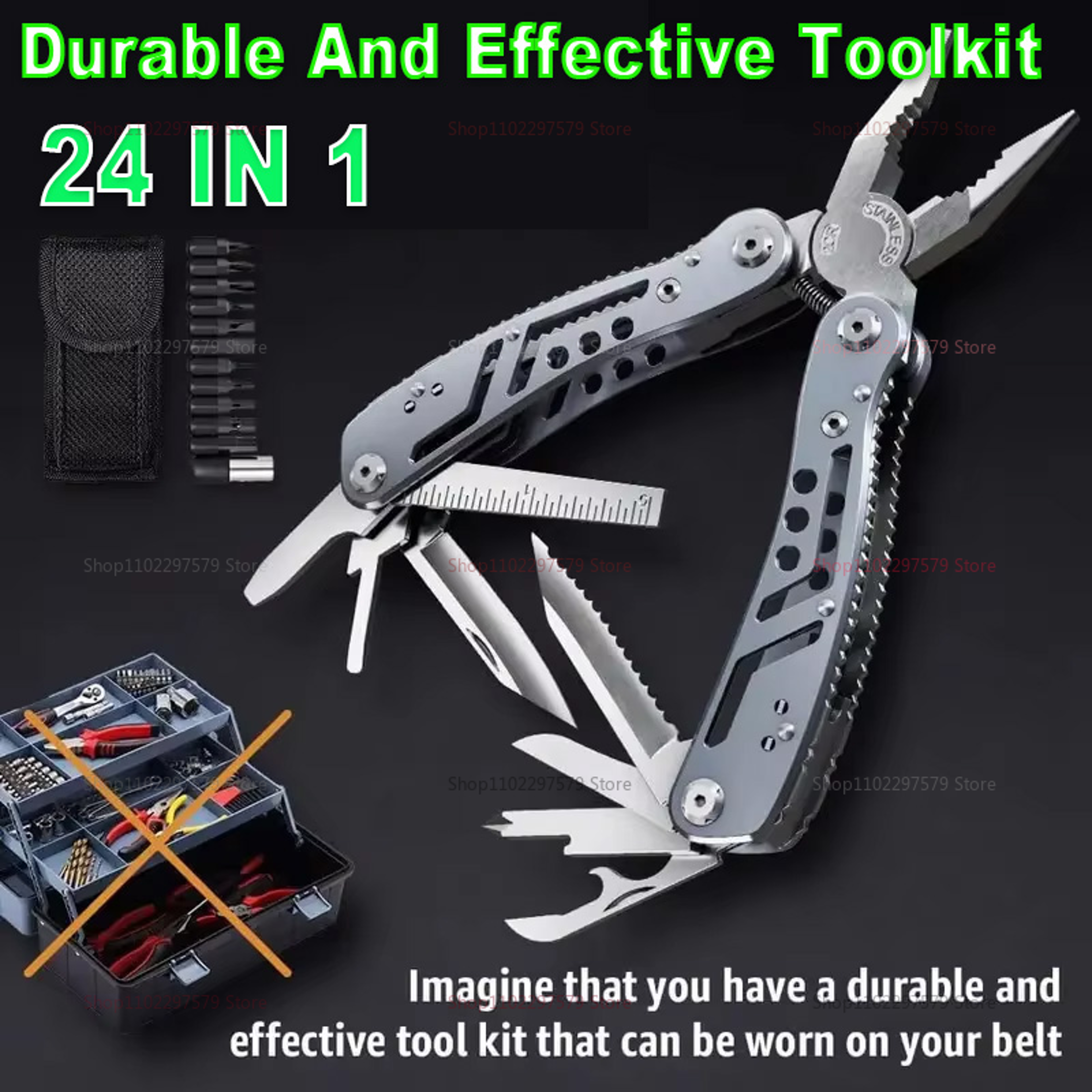Multi Tool Pocket Knife Pliers Compact Survival Tool For Camping Hiking  Emergency Situations Foldi 2