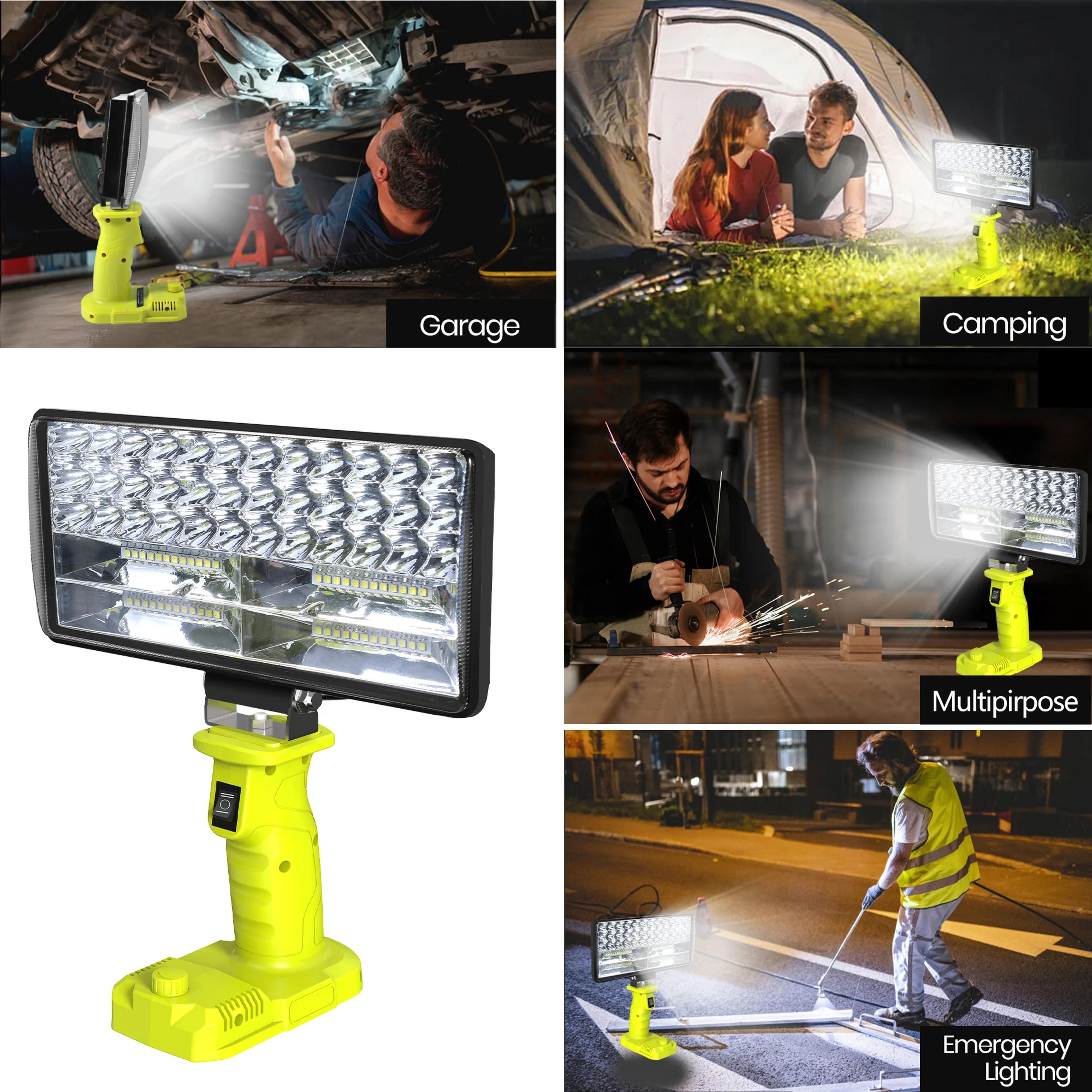 Portable Outdoor LED Work Light  USB Power Bank For Ryobi Batteries 2