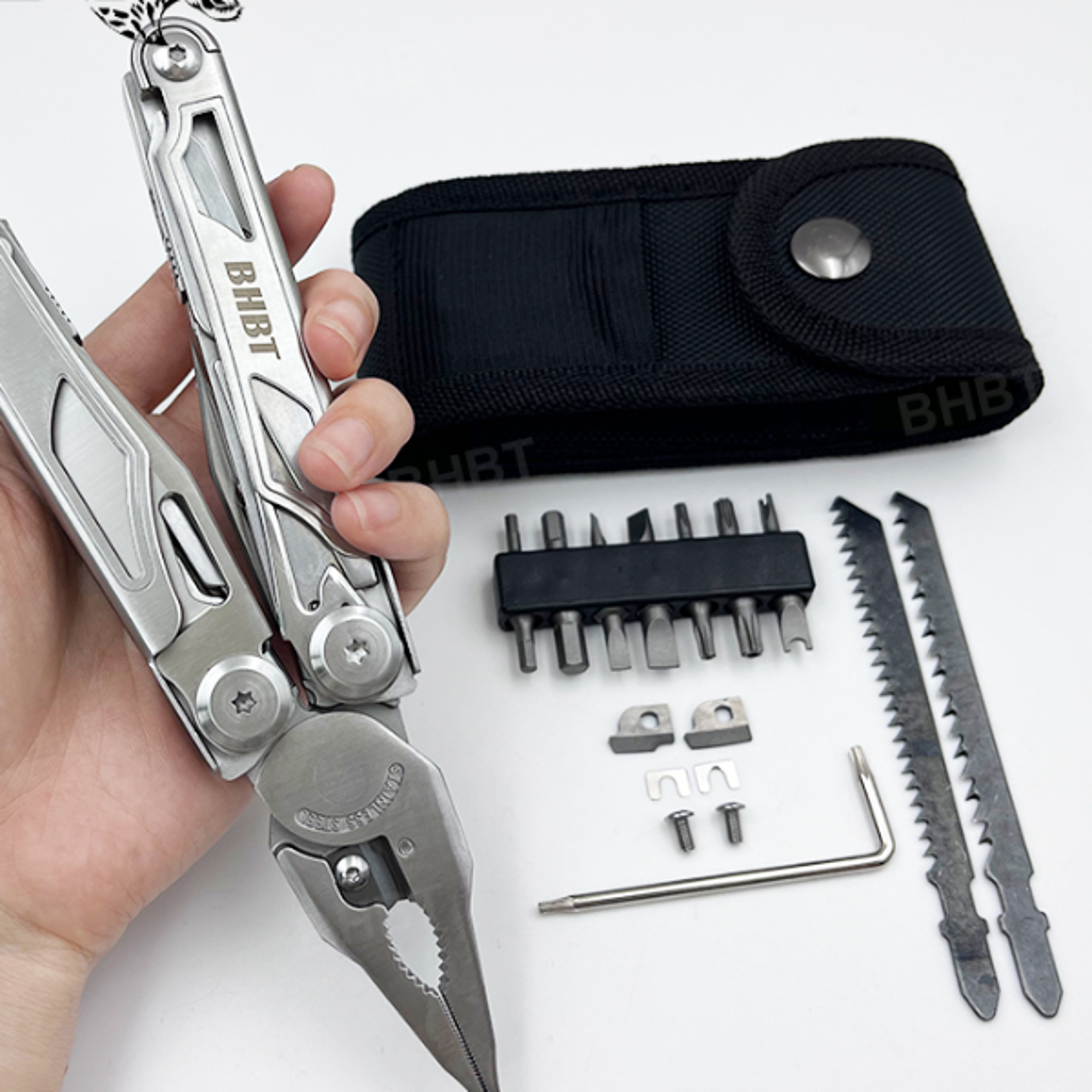 multitool pliers folding multi functional tool with replaceable saw blade portable edc outdoor equipment