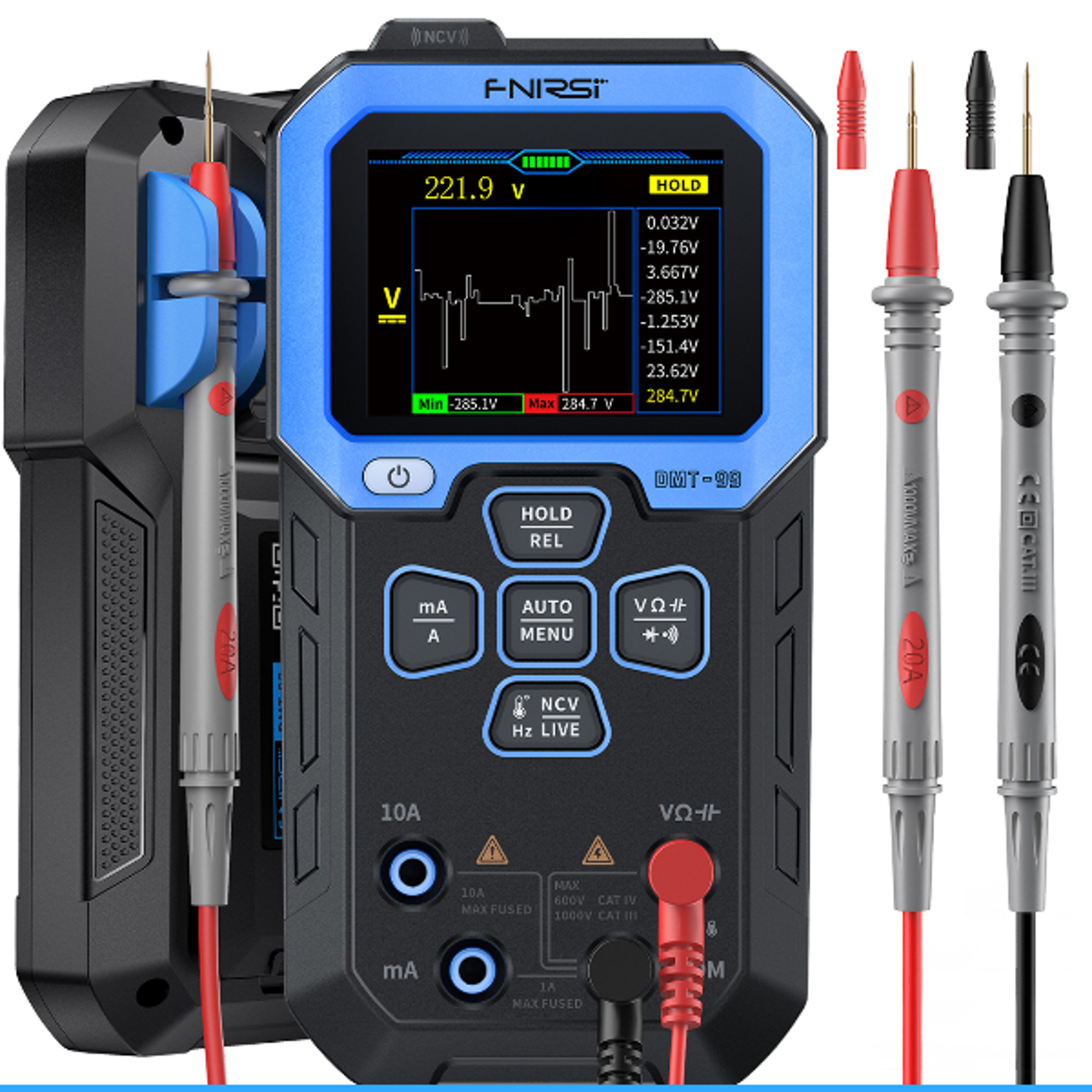 dmt digital multimeter true rms, auto range, ac dc, ohm, hz, capacitance tester