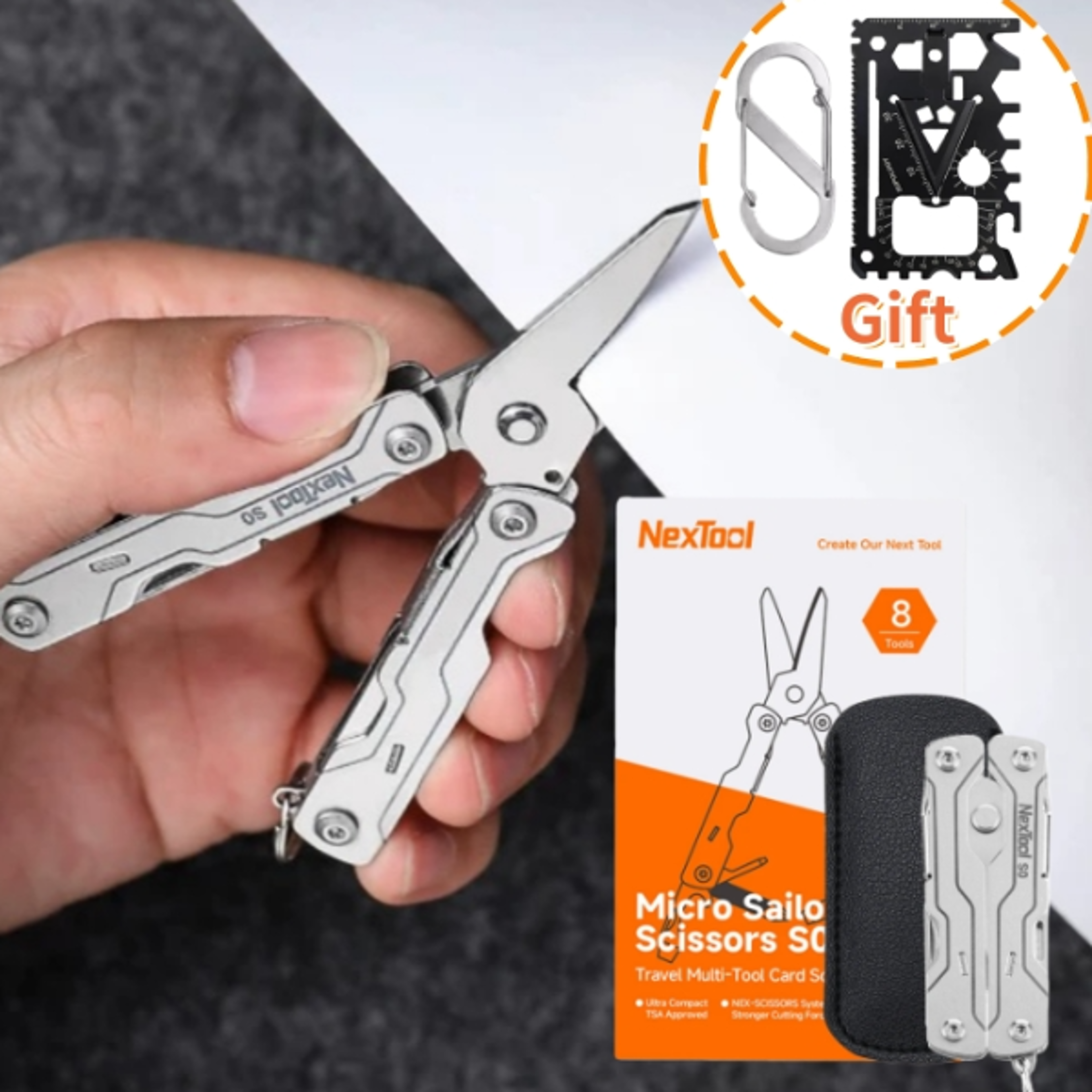 mini sailor scissors portable multintool for everyday carry, compact folding hand tools with screwdrivers