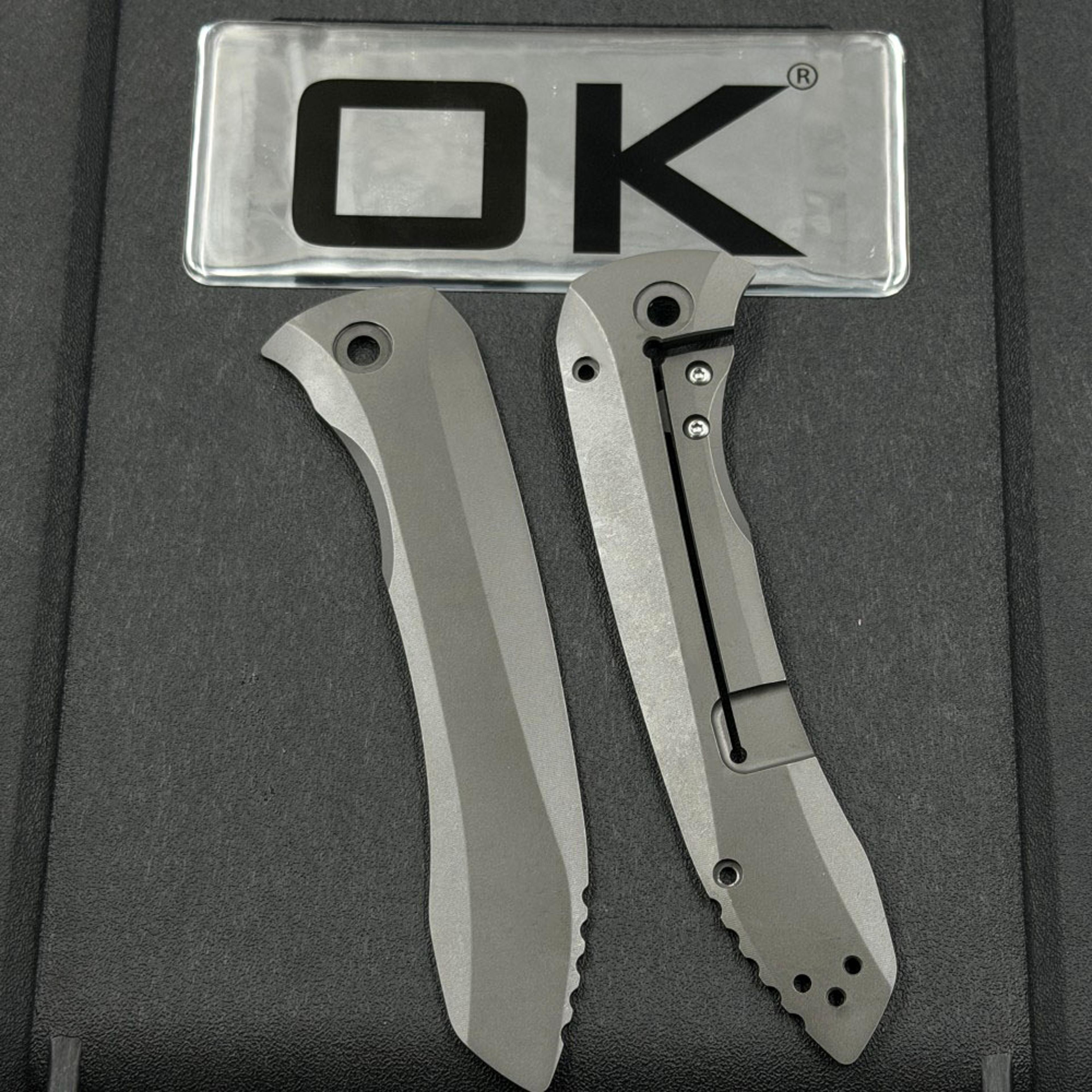 folding tactical knife with titanium handle outdoor survival tool