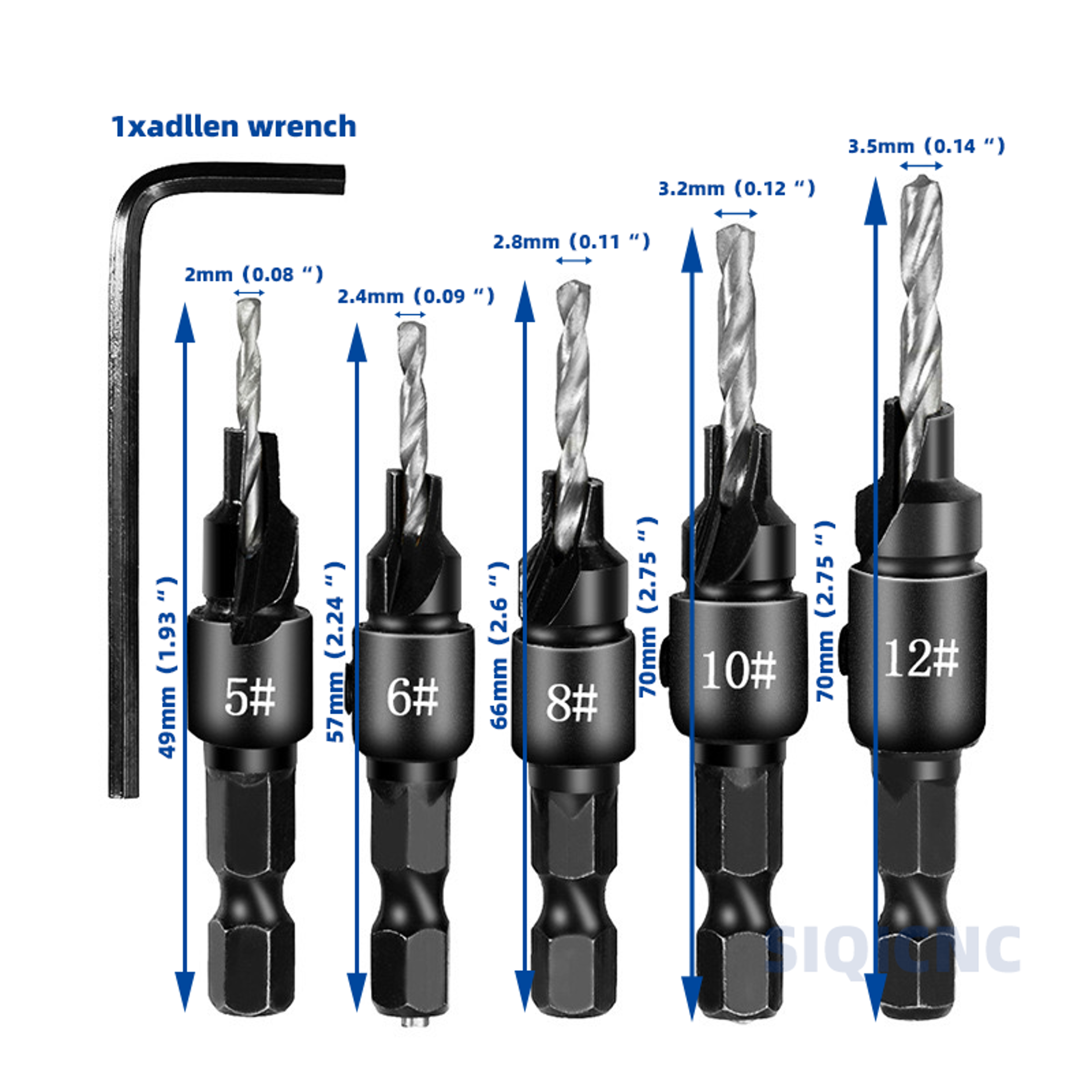 woodworking countersunk drill with hexagonal handle precision chamfering tool