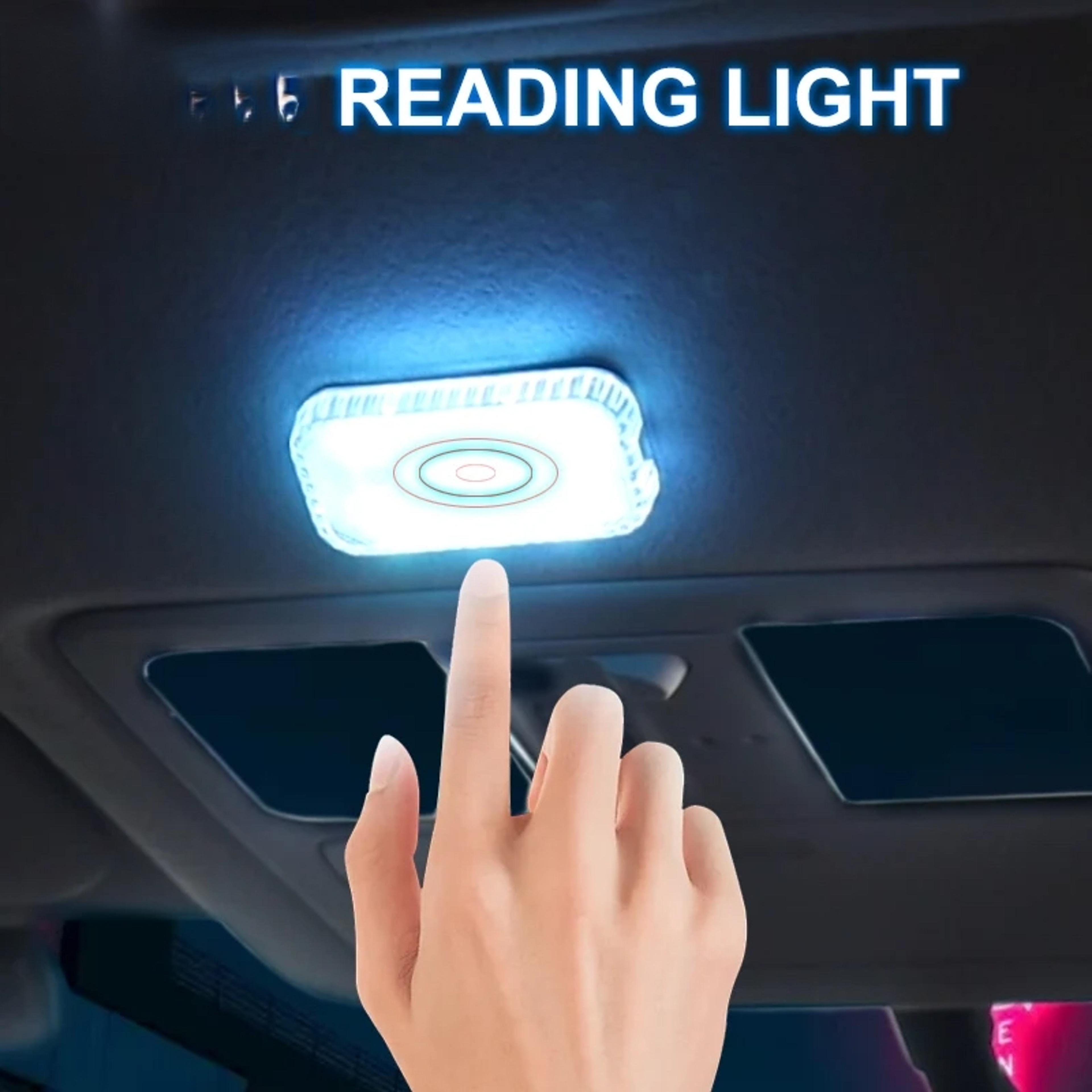 led touch light mini wireless car interior lighting usb charging, ceiling & storage box lamp for door, footwell & trunk
