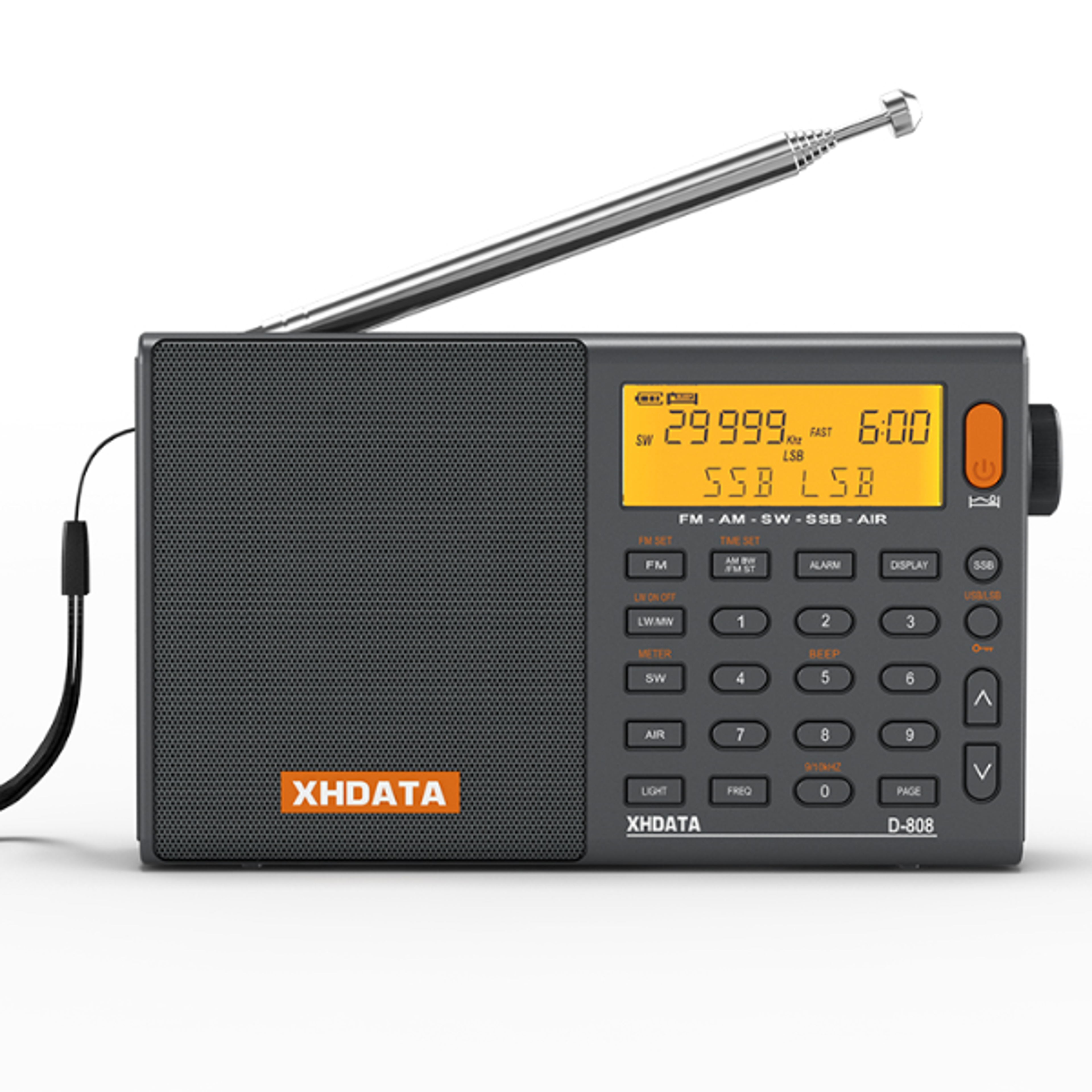 ssb air rds full band portable radio rechargeable deep sound stereo receiver for global fm, air band listening