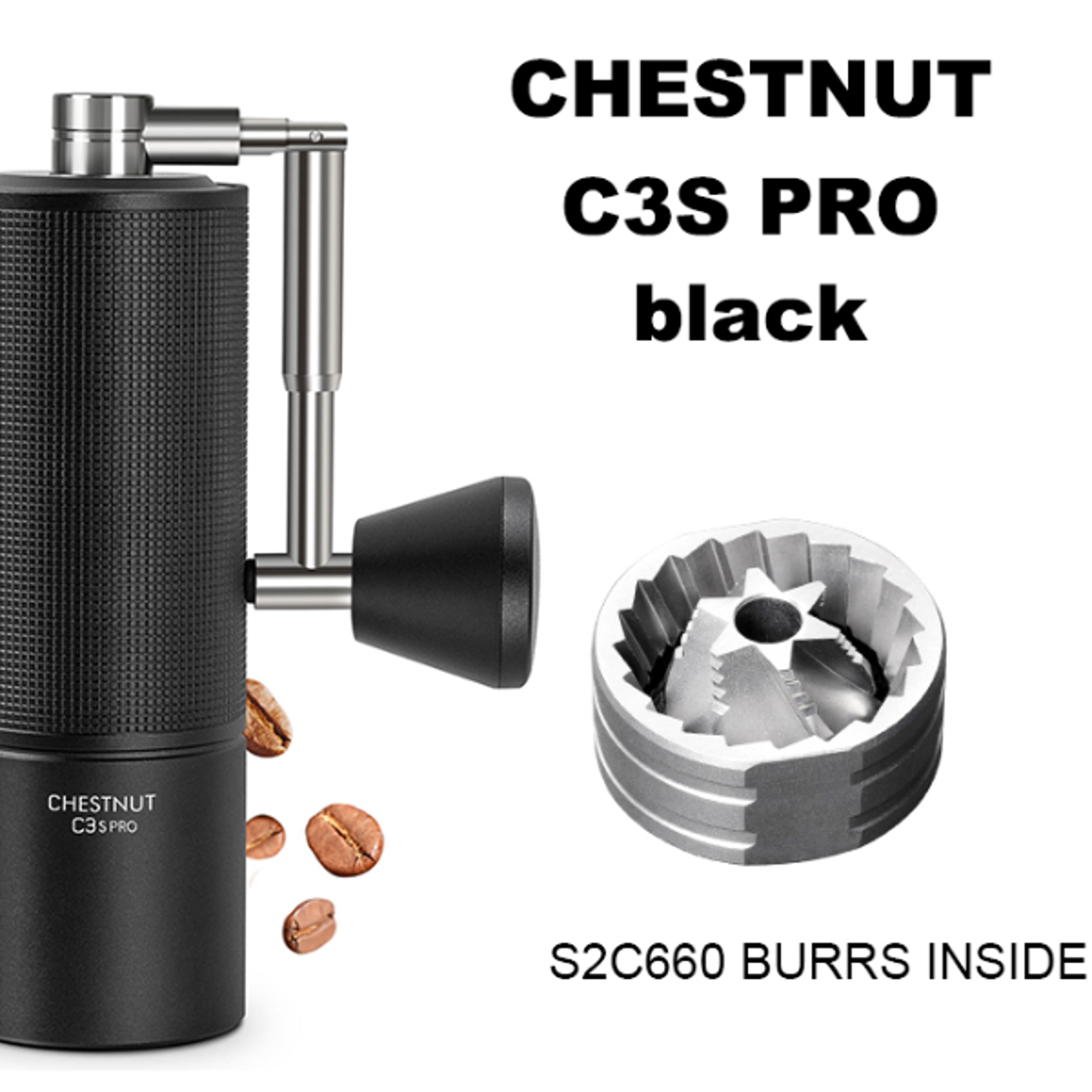 chestnut pro manual coffee grinder portable hand espresso grinder with foldable crank & burr inside