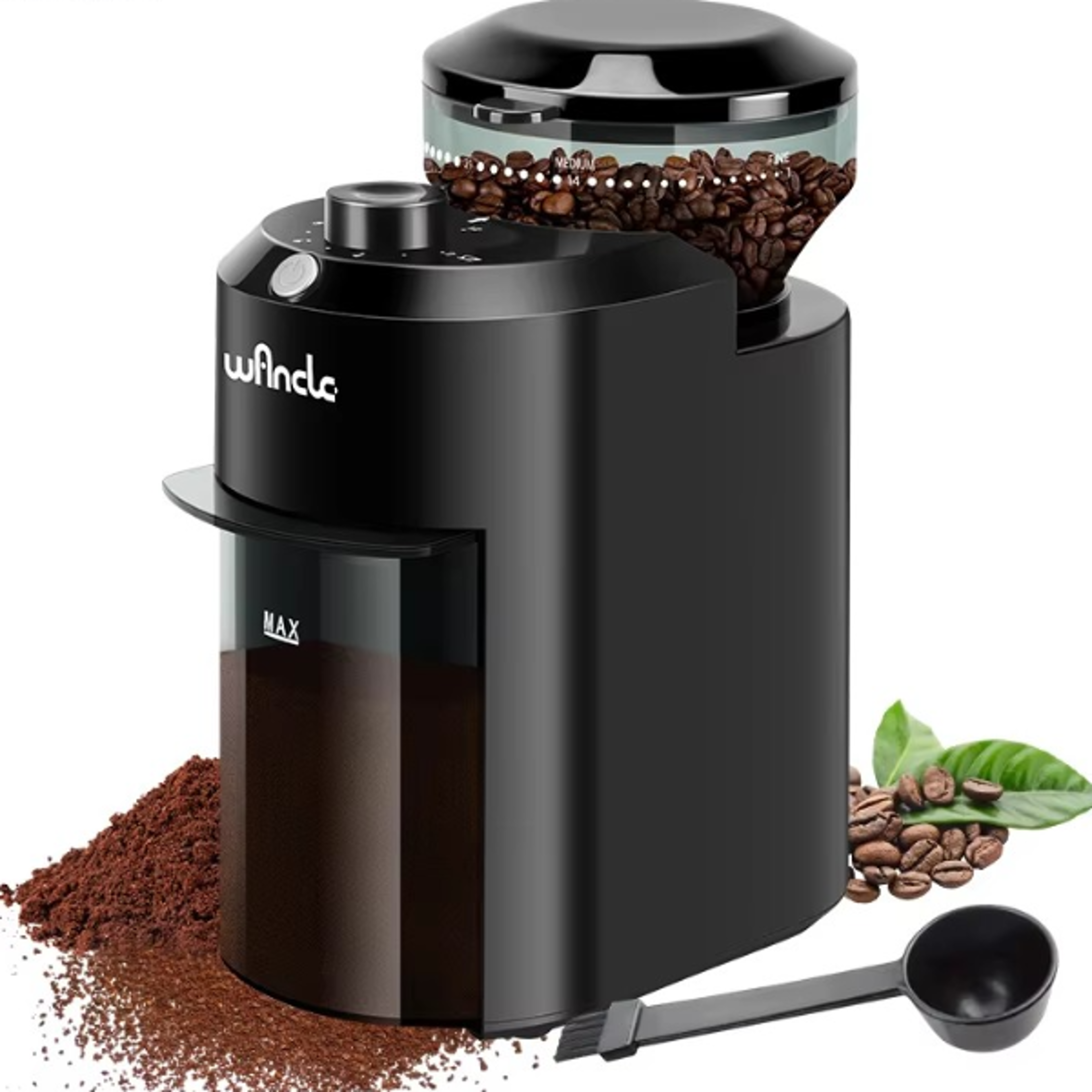 adjustable electric conical burr coffee grinder for espresso and french press