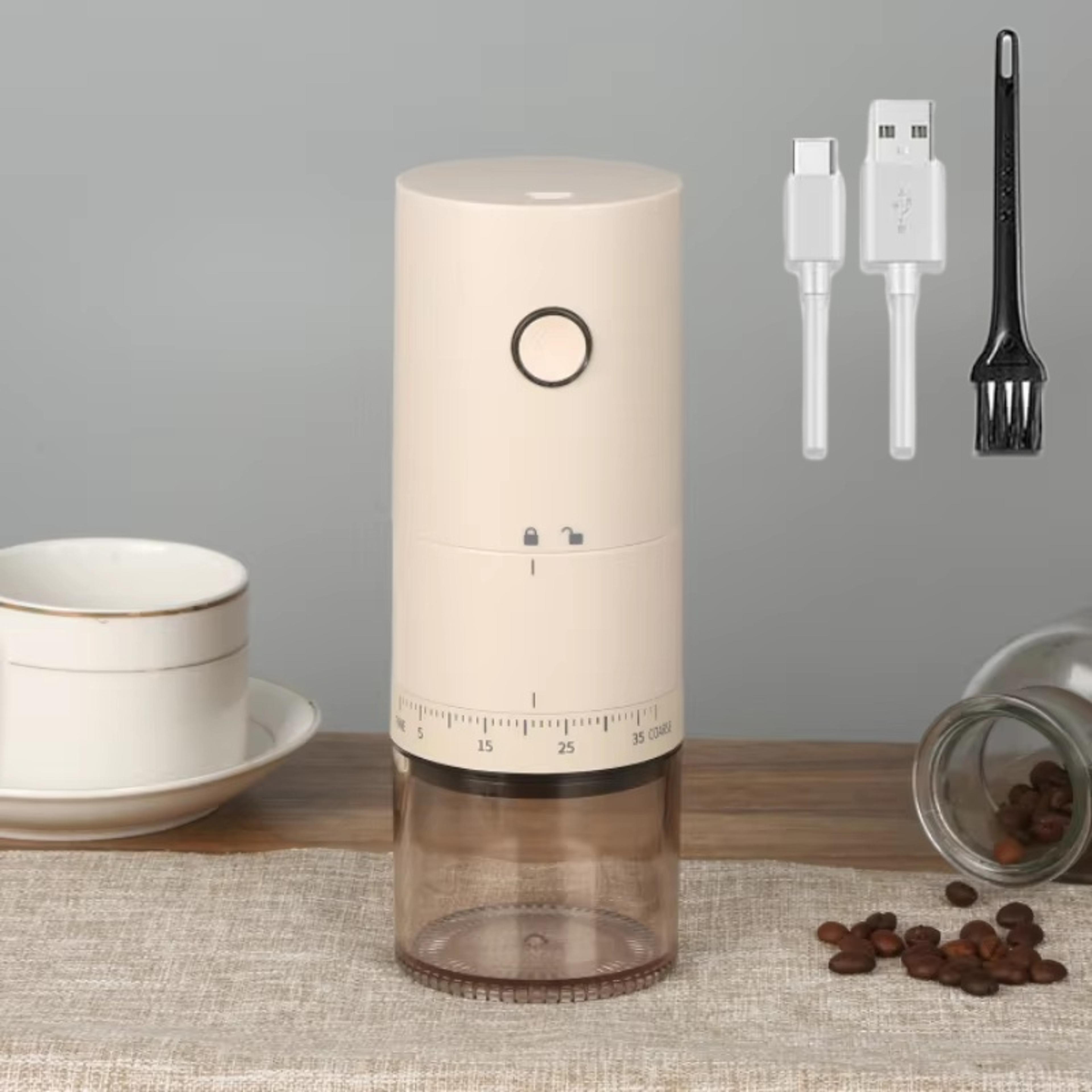 portable electric coffee grinder usb rechargeable ceramic burr with grind settings