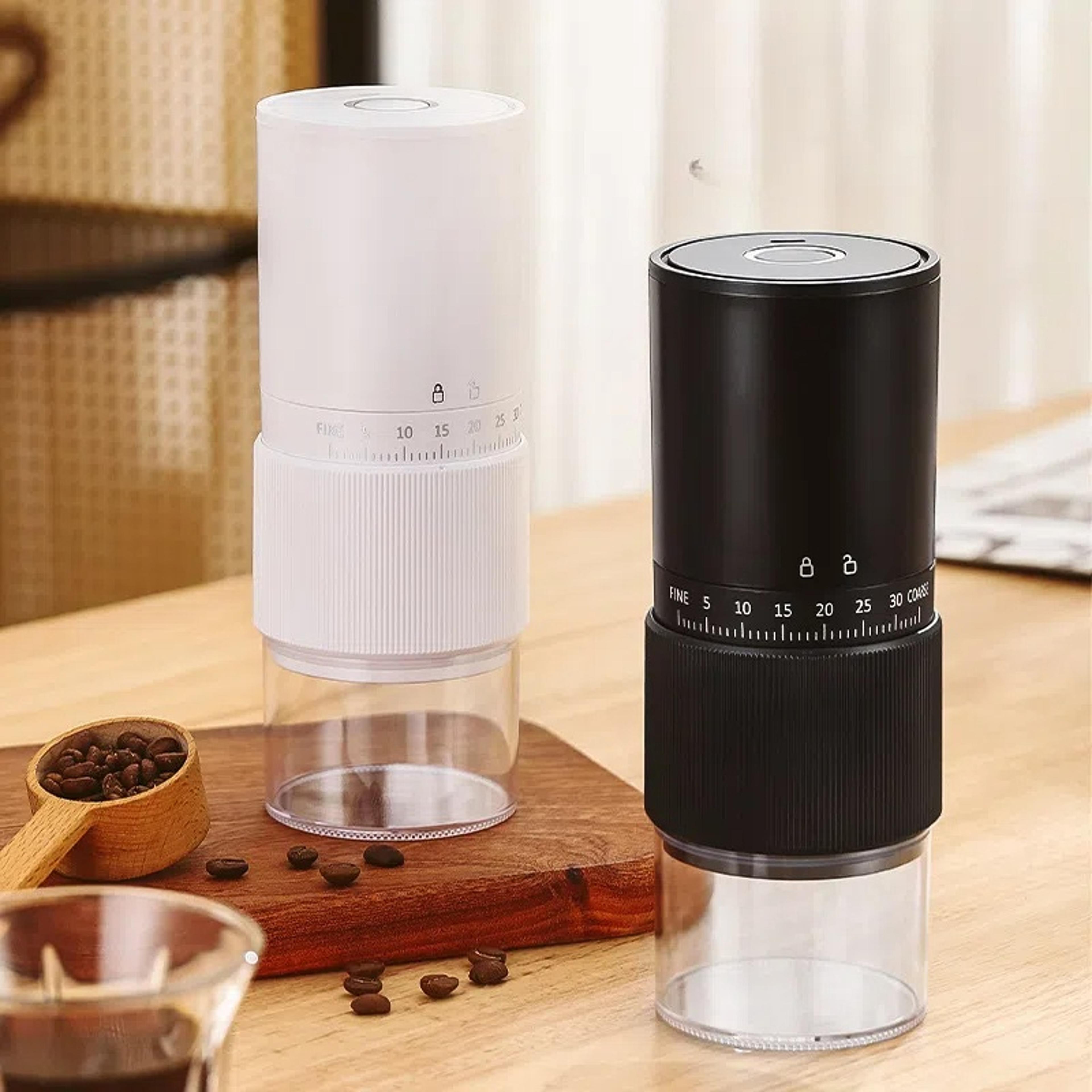 portable electric coffee grinder rechargeable adjustable burr travel coffee grinder