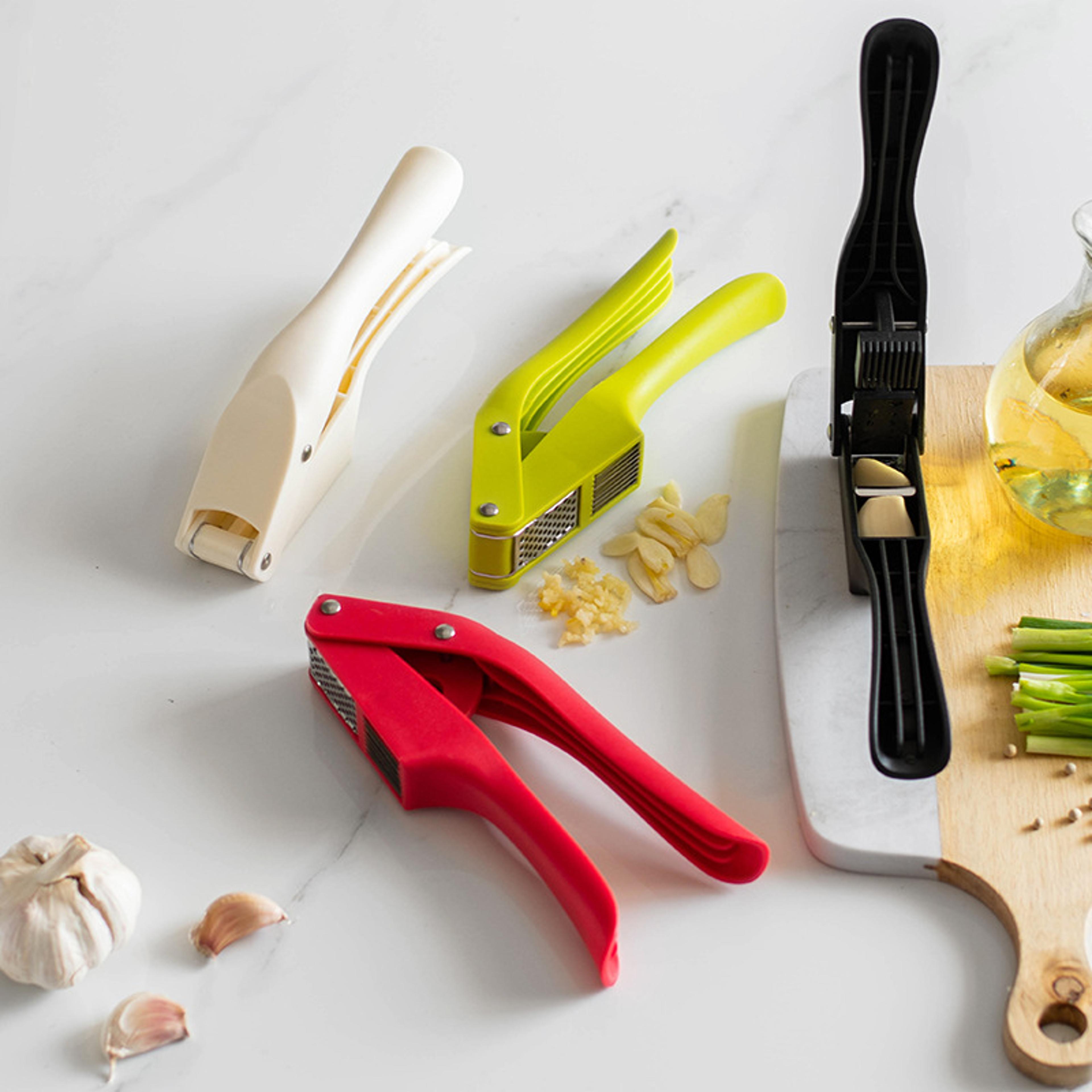 garlic press and slicer manual pull kitchen gadget