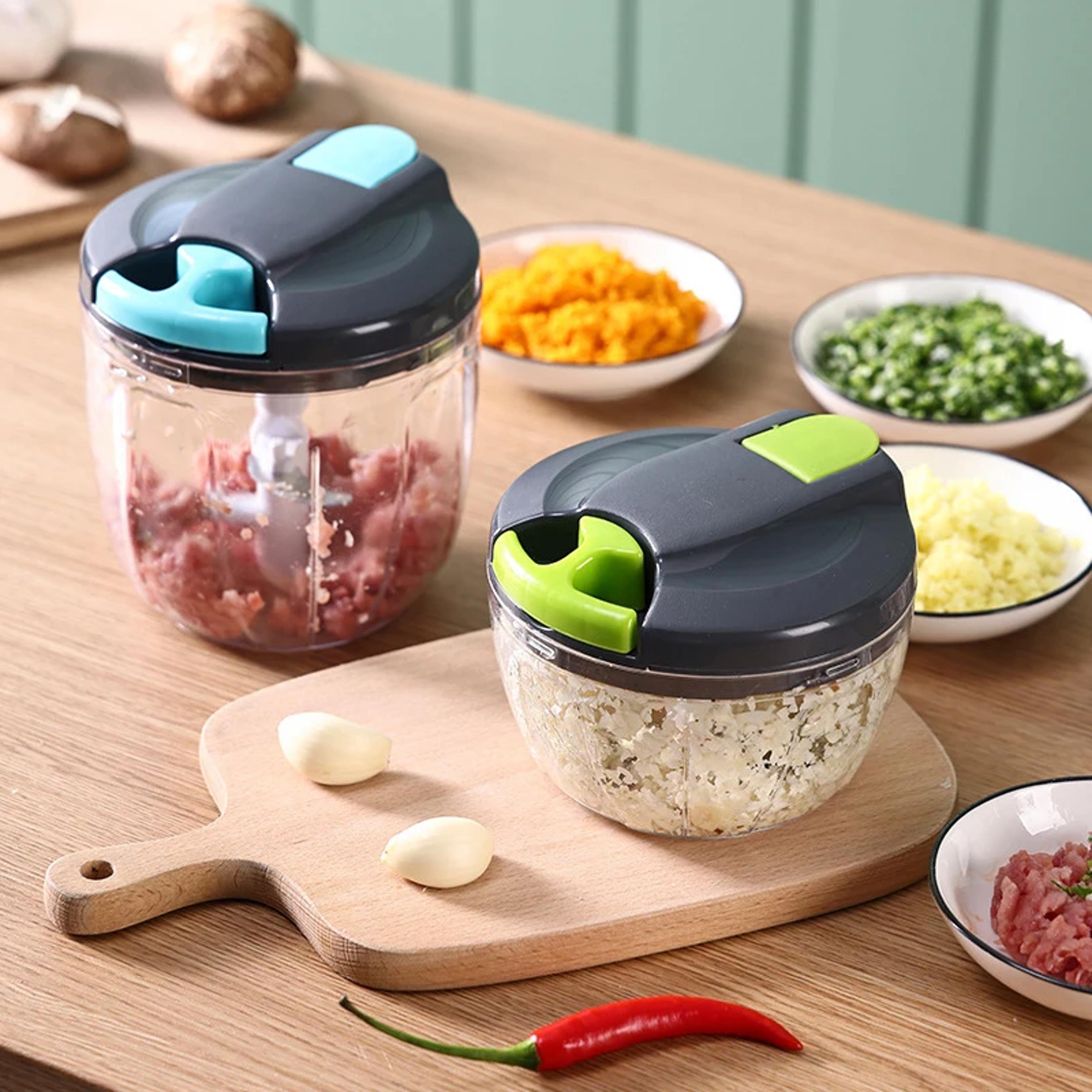hand pull food chopper manual vegetable mincer & garlic chopper for onion, meat & herbs