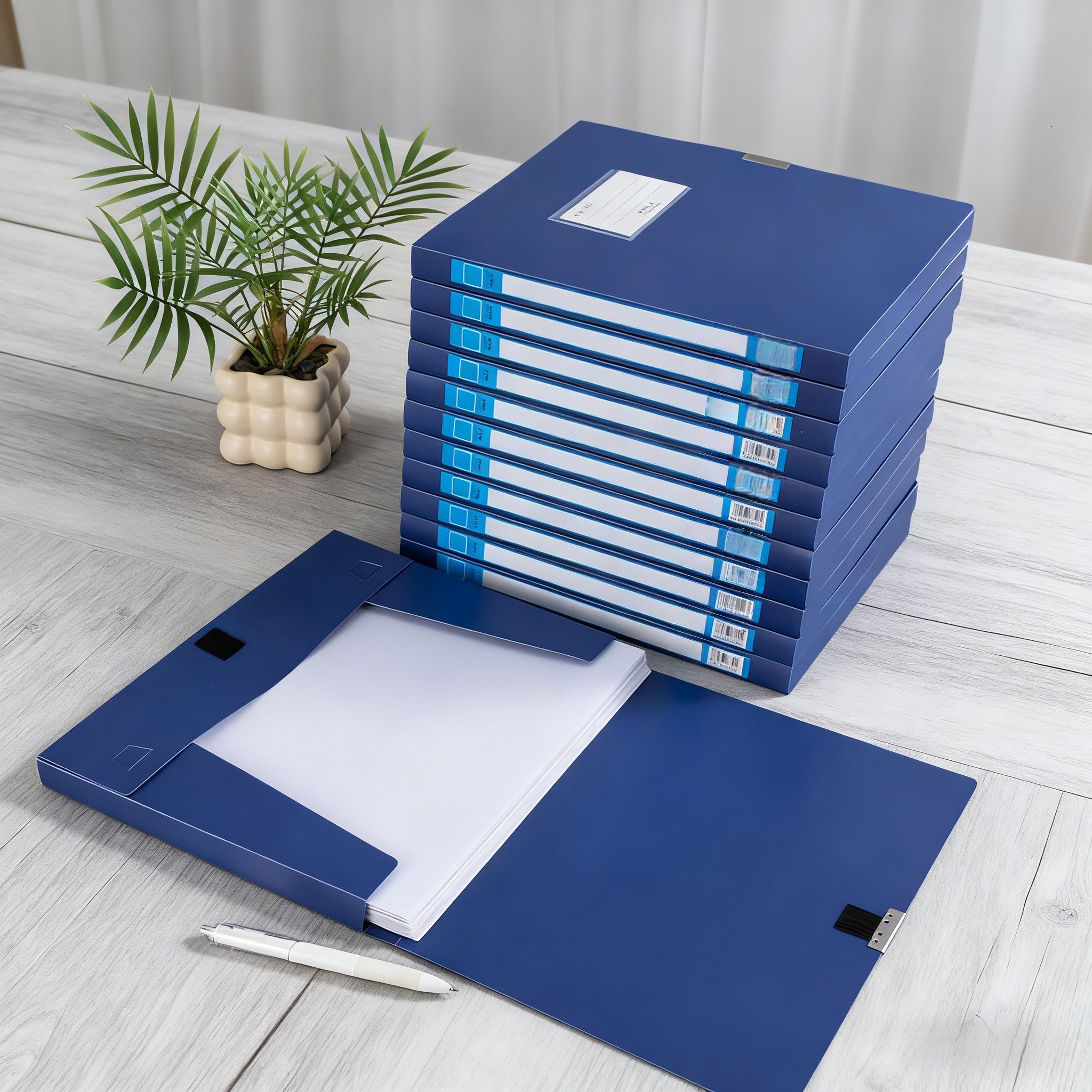 foldable file folder storage box durable plastic document organizer box with adhesive closure for home & office