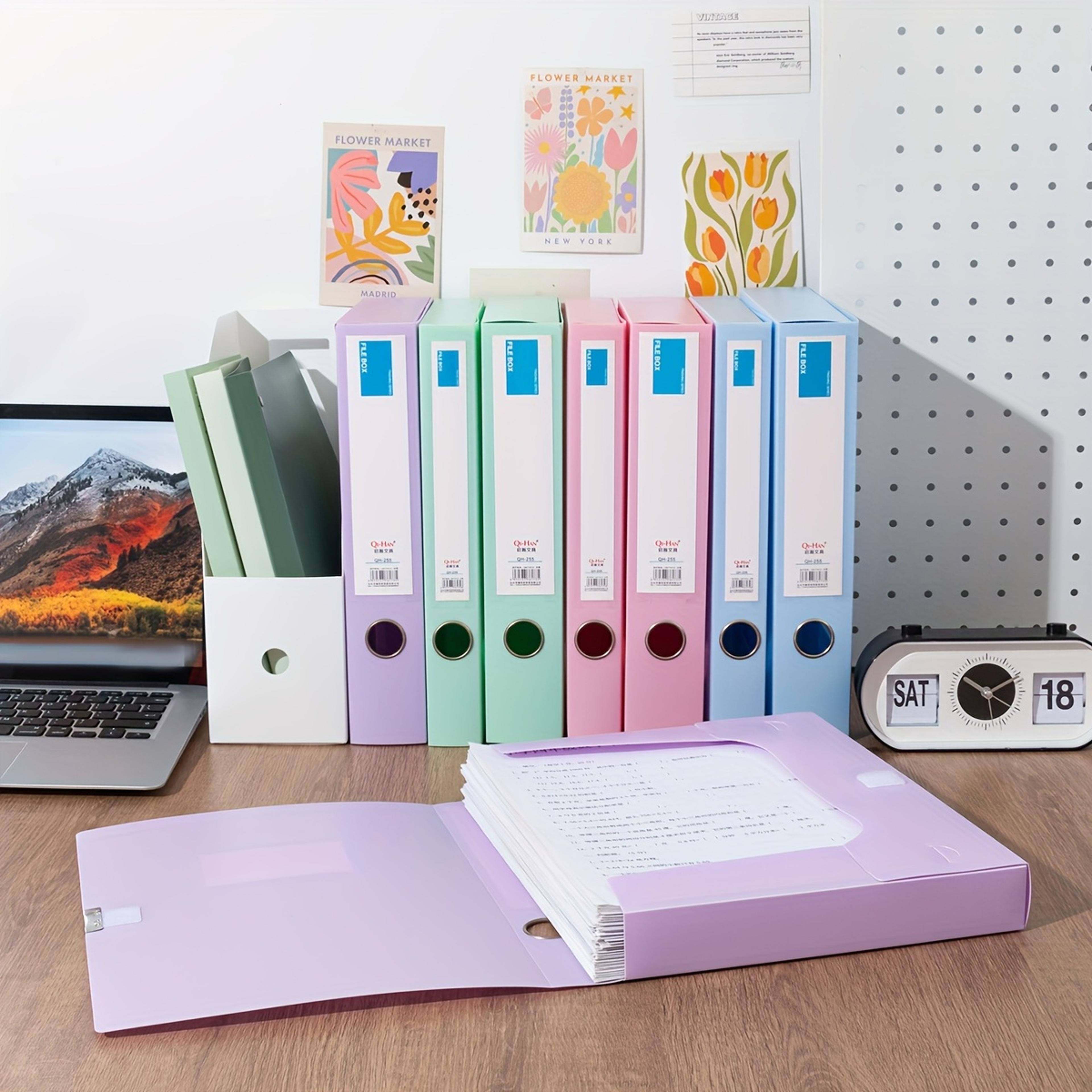 pastel snap closure plastic file folders durable document organizer set for office & school