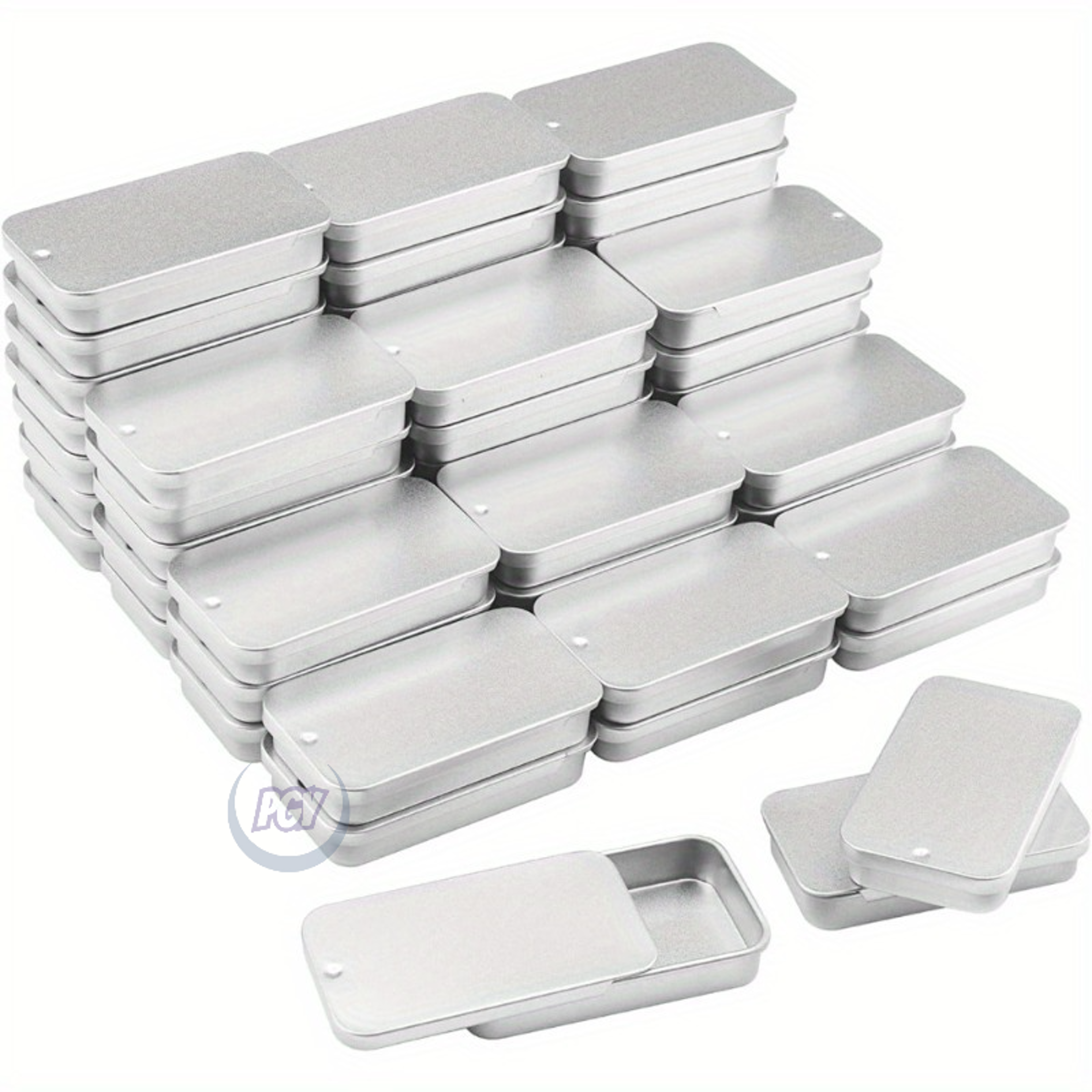 sliding lid metal storage tin set compact jewelry organizer boxes