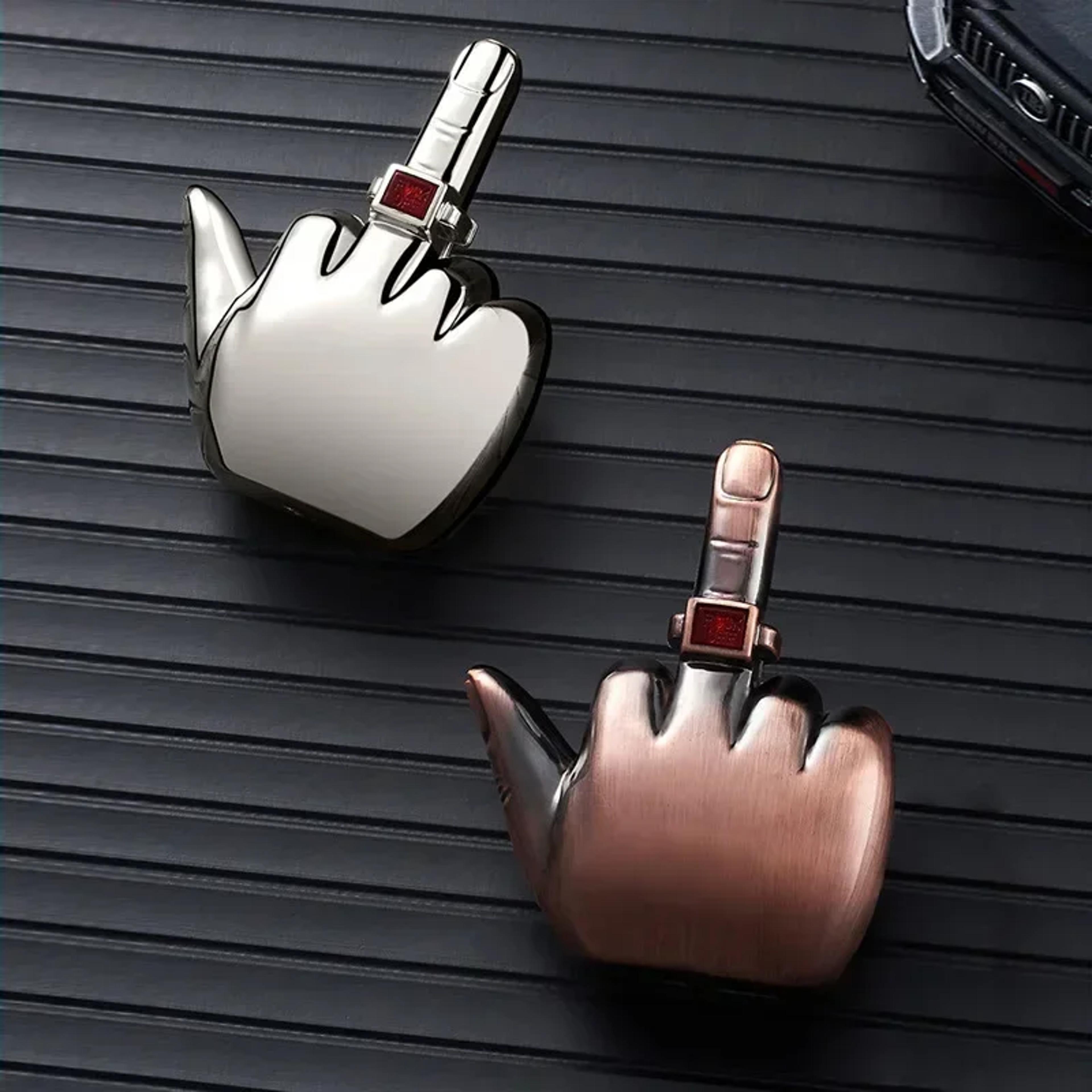 jet flame torch lighter compact windproof metal middle finger lighter for men